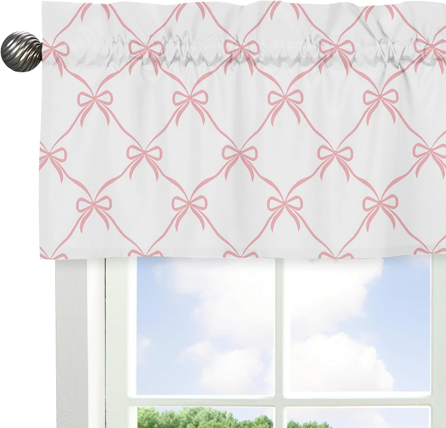Sweet Jojo Designs Pink Bow Valance for Kids Room
