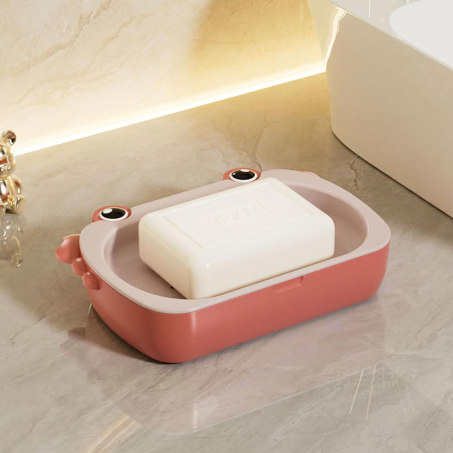 Ocean Crab Soap Dish with Double-Layer Drain Red