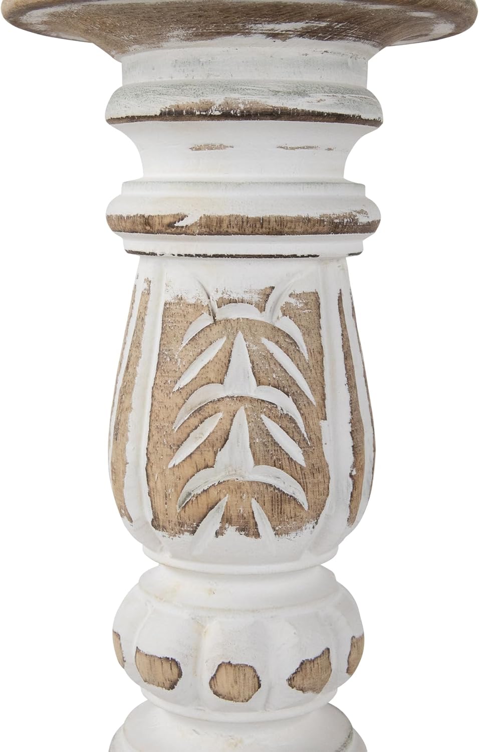 Northlight 3-Piece Brushed White Wooden Candleholder Set