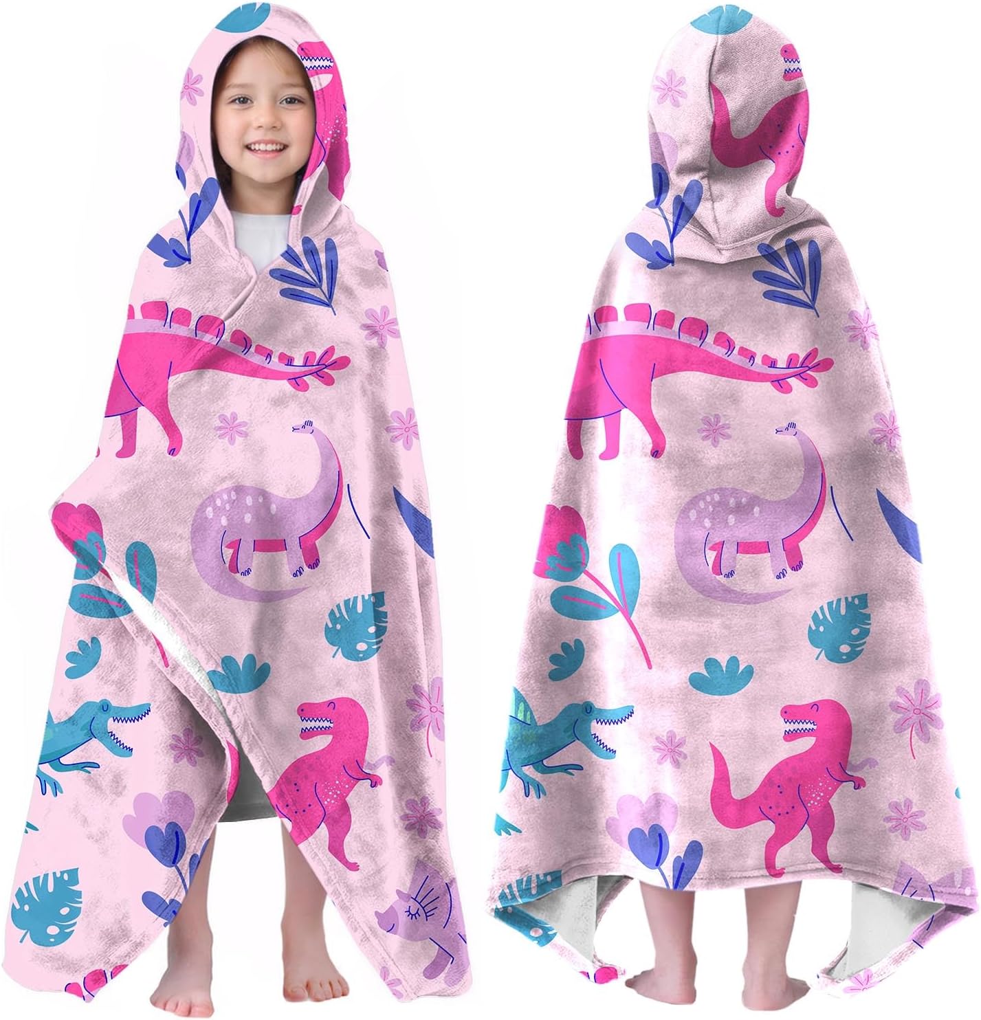 Ritiga Dinosaur Girls Beach Towel with Hoodie
