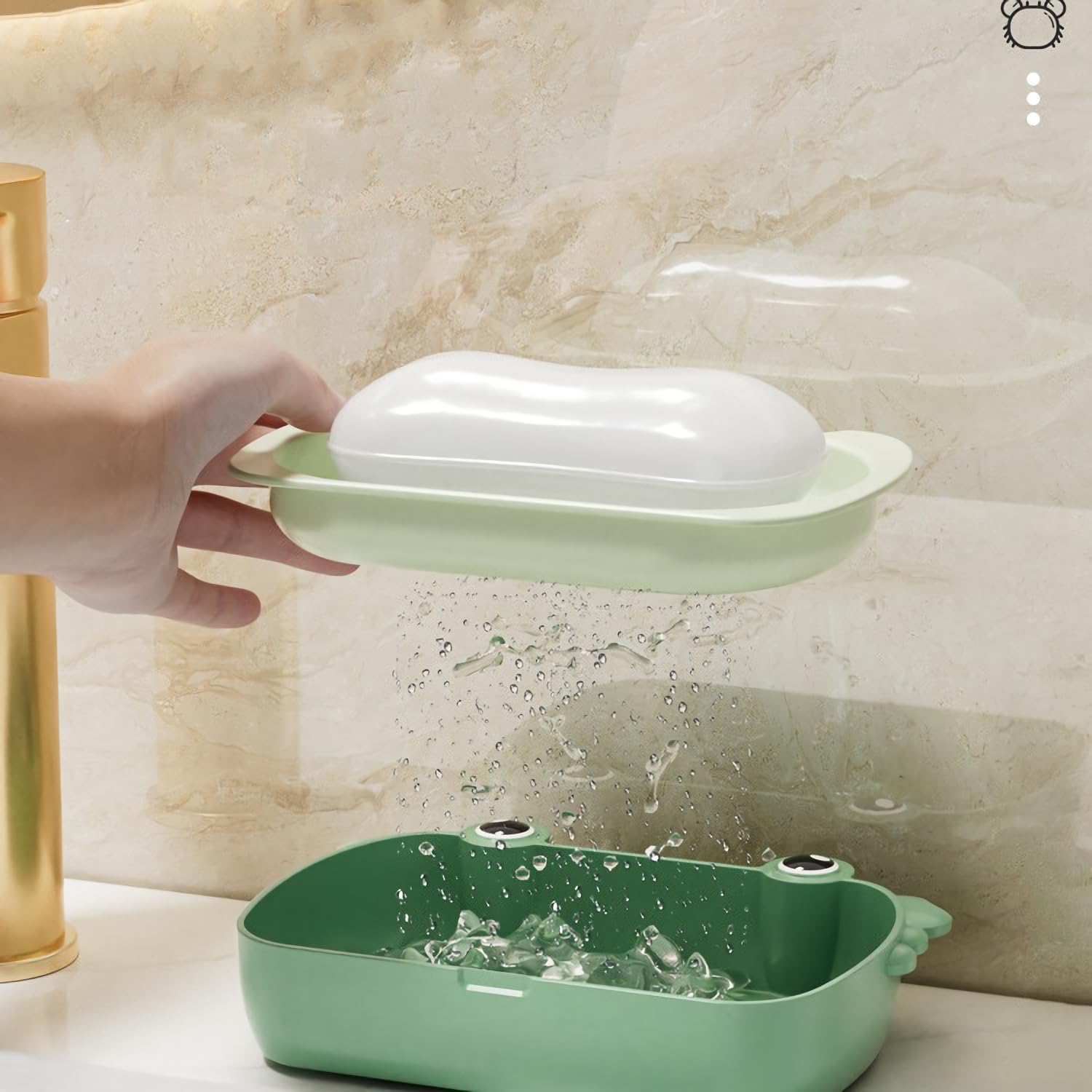Ocean Crab Soap Dish with Double-Layer Drain Red