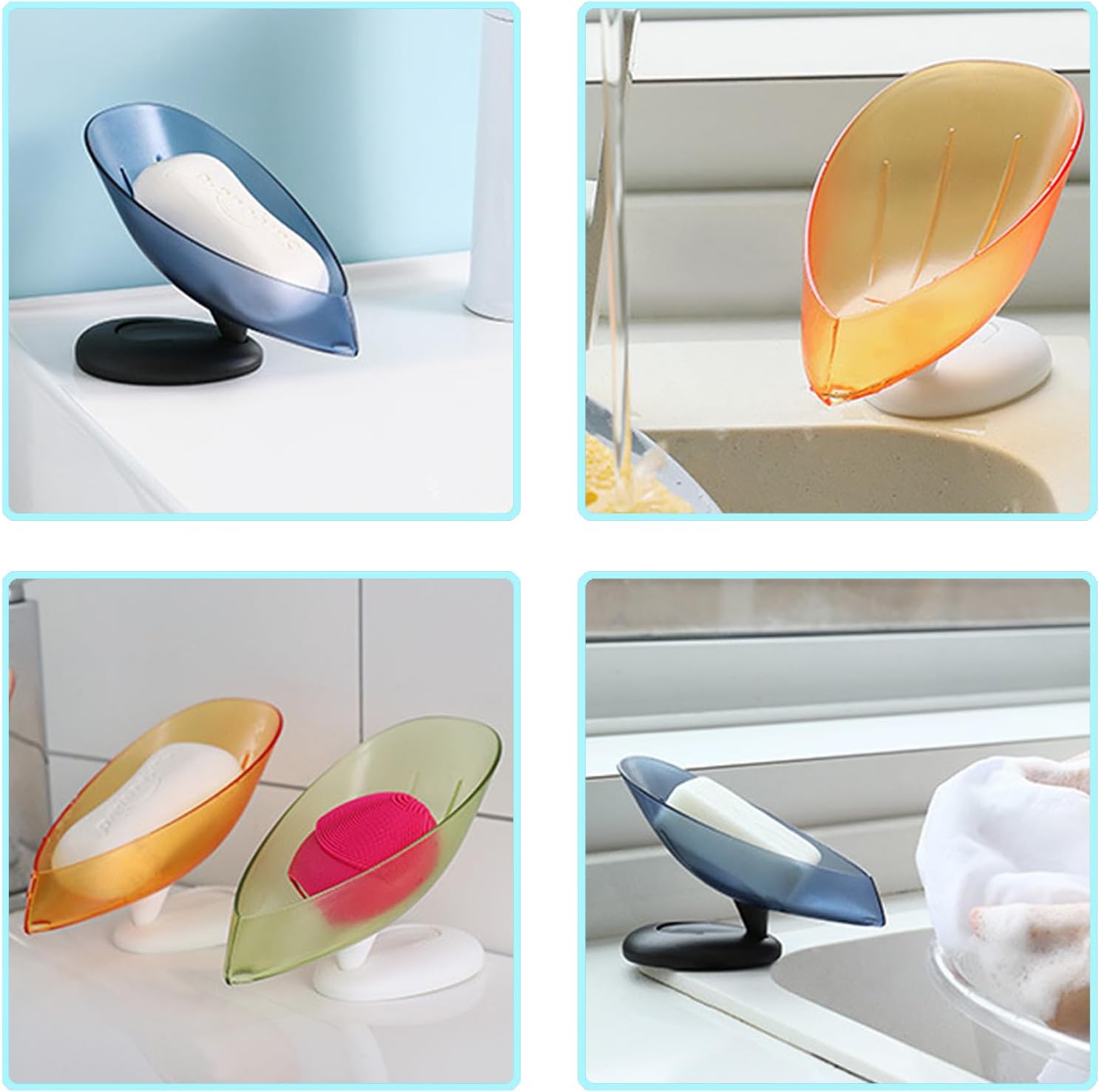 Leaf Shaped Soap Holder 3 Pack with Suction Cup