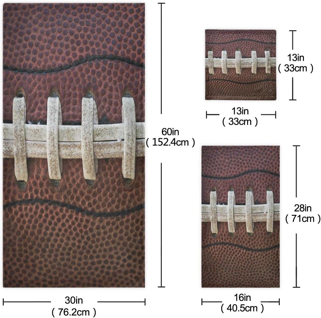 Senya Bath Towels Set of 3 with American Football Laces