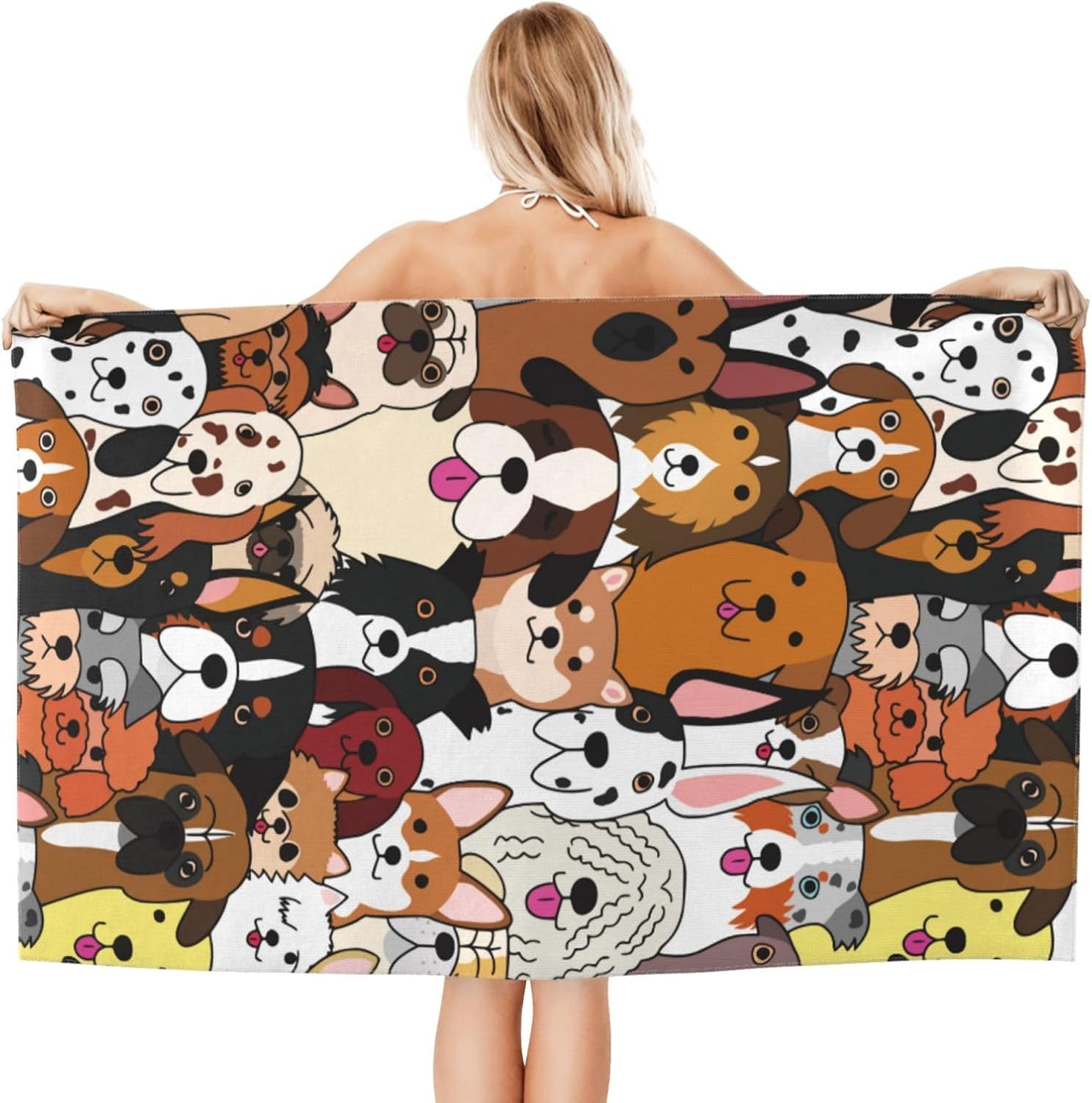 VOOHDDY Microfiber Beach Towel for Dogs and Kids