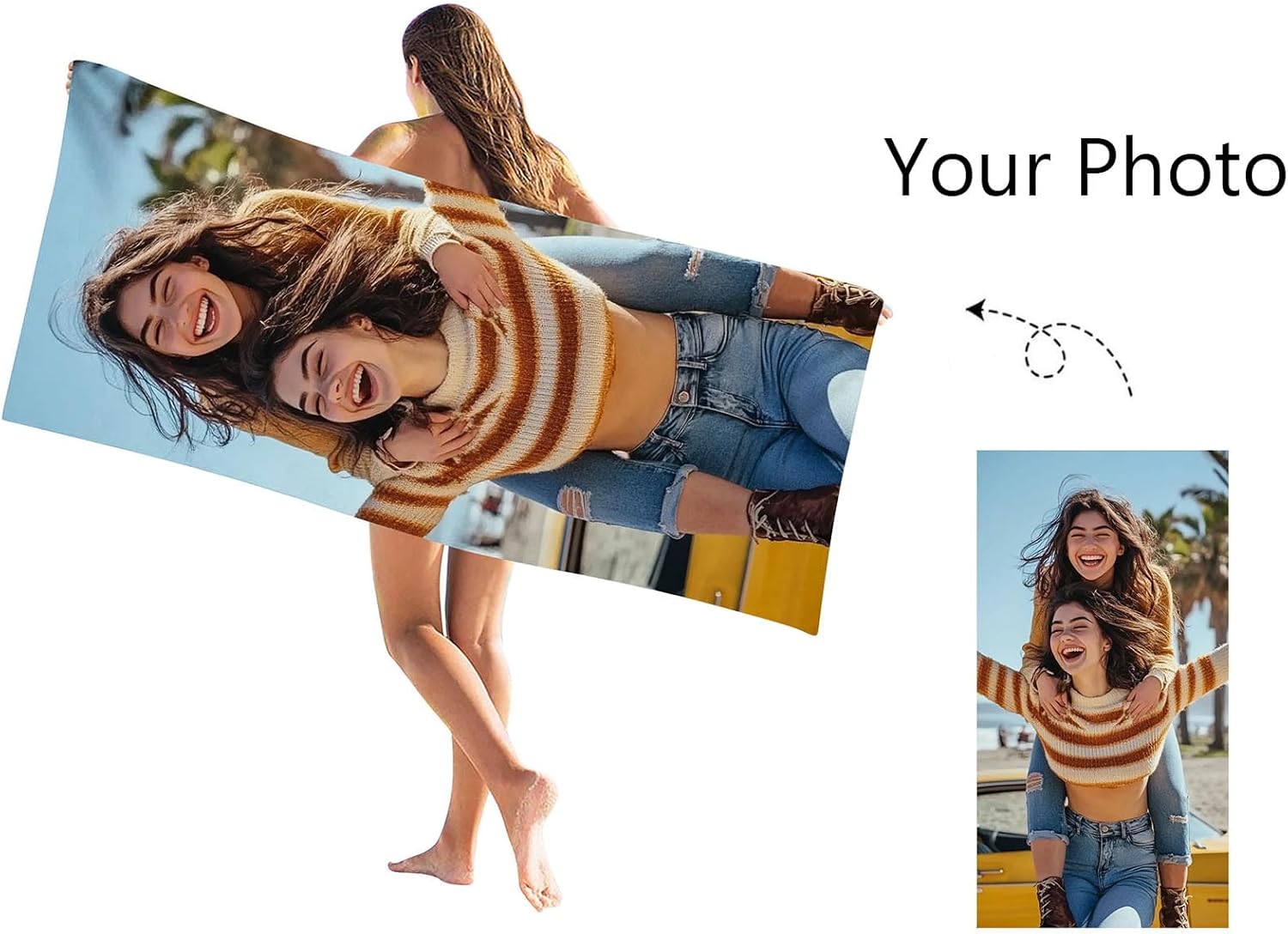 Personalized Beach Towel with Photo 35cm75cm
