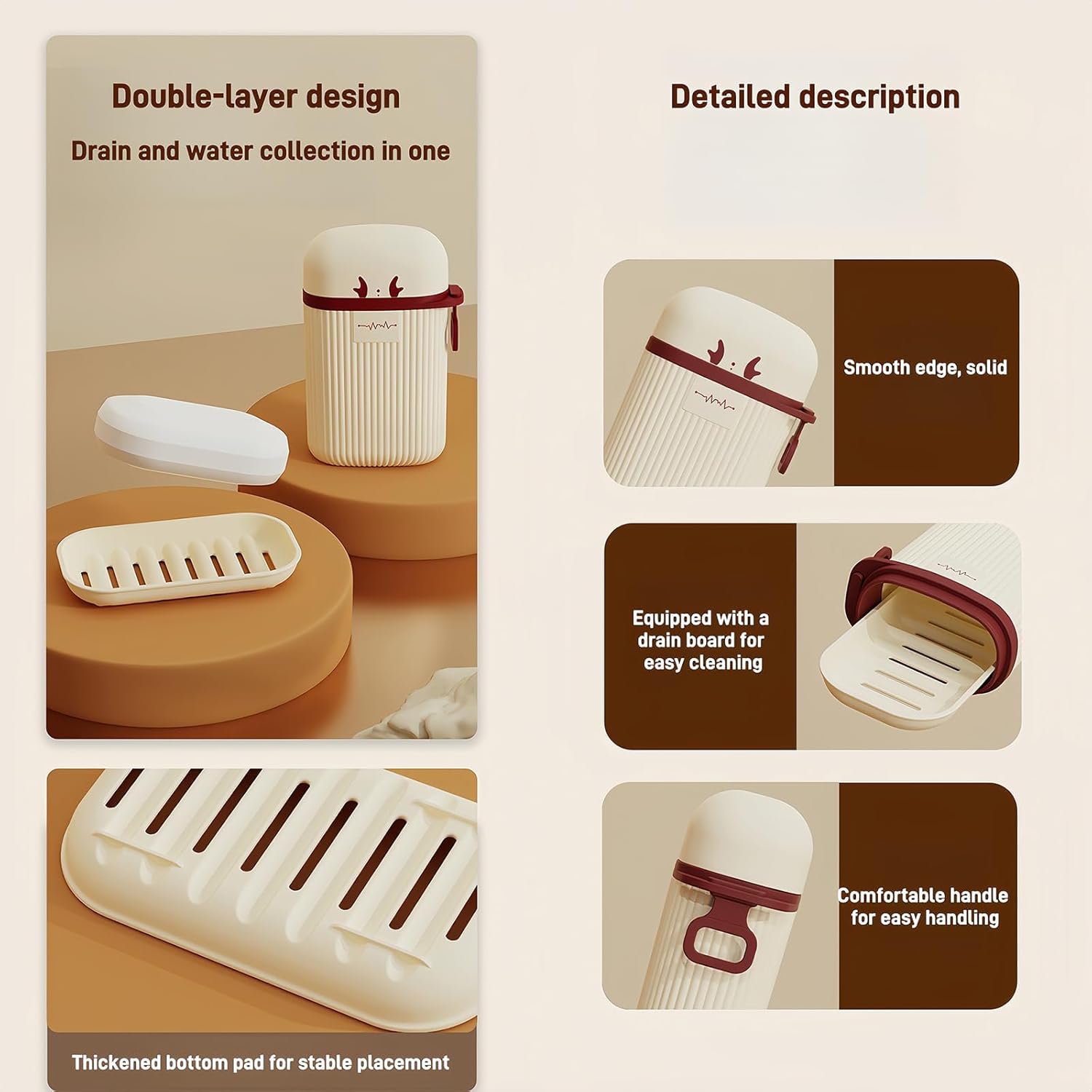 Leakproof Travel Soap Case with Lid - Portable Bar Soap Holder