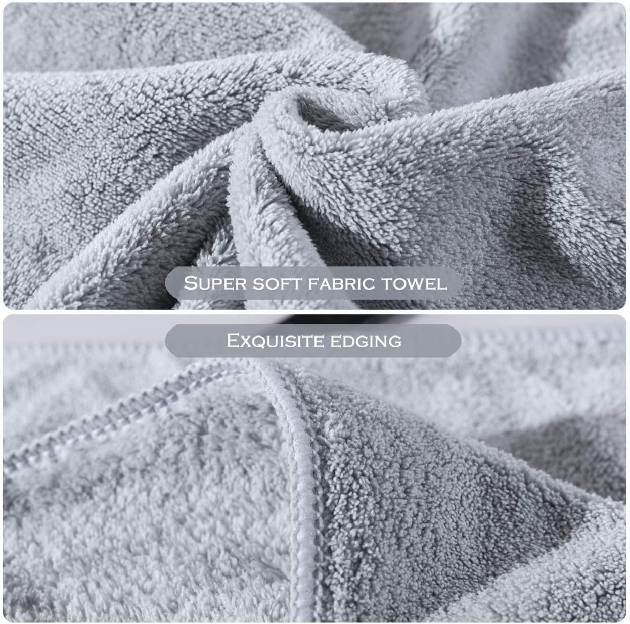 Xinrjojo 4 Piece Microfiber Bath Towel Set Quick Dry Travel Yoga Towels - Gray