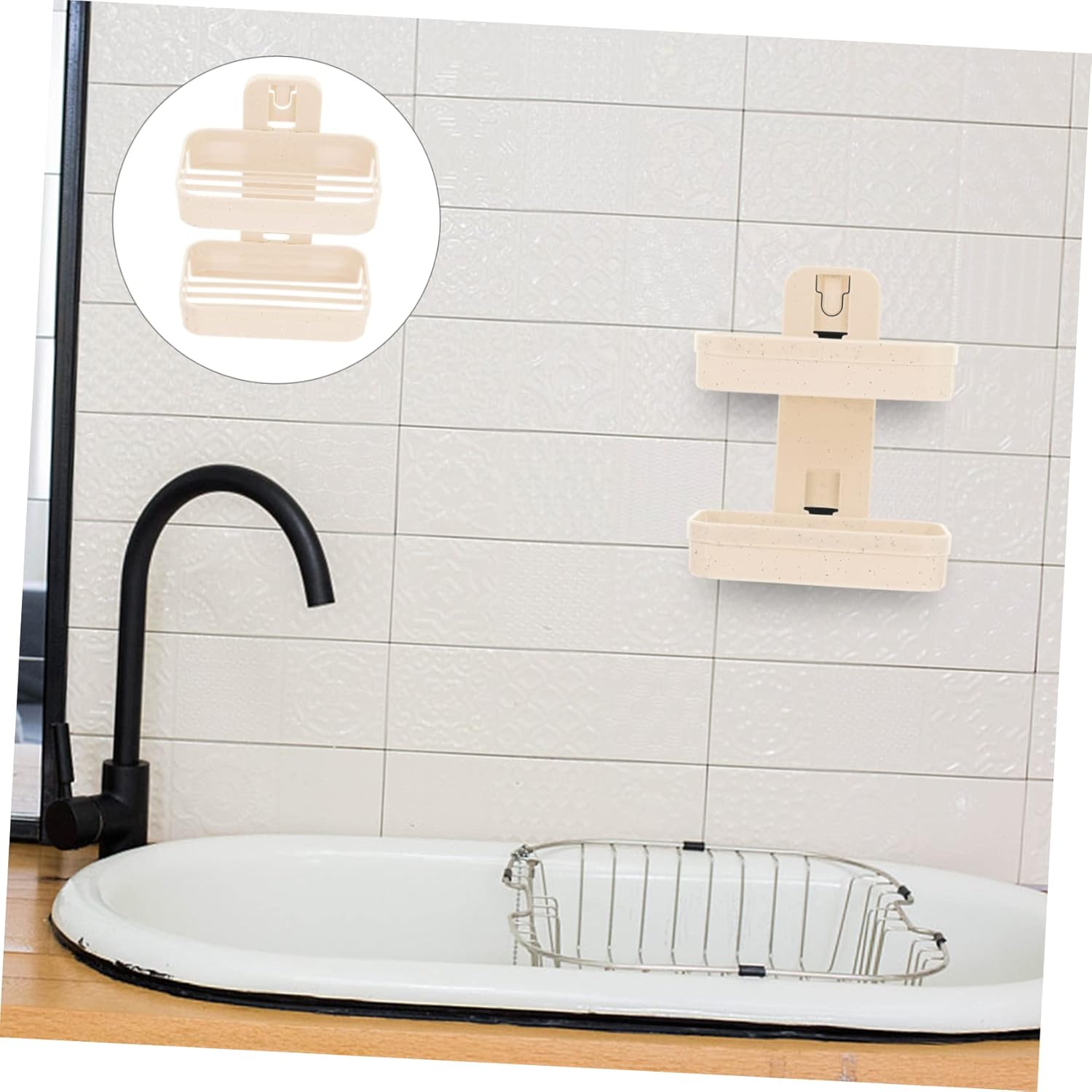 Double Layer Wall Mounted Soap Dish 2-Tier Suction Cup Holder