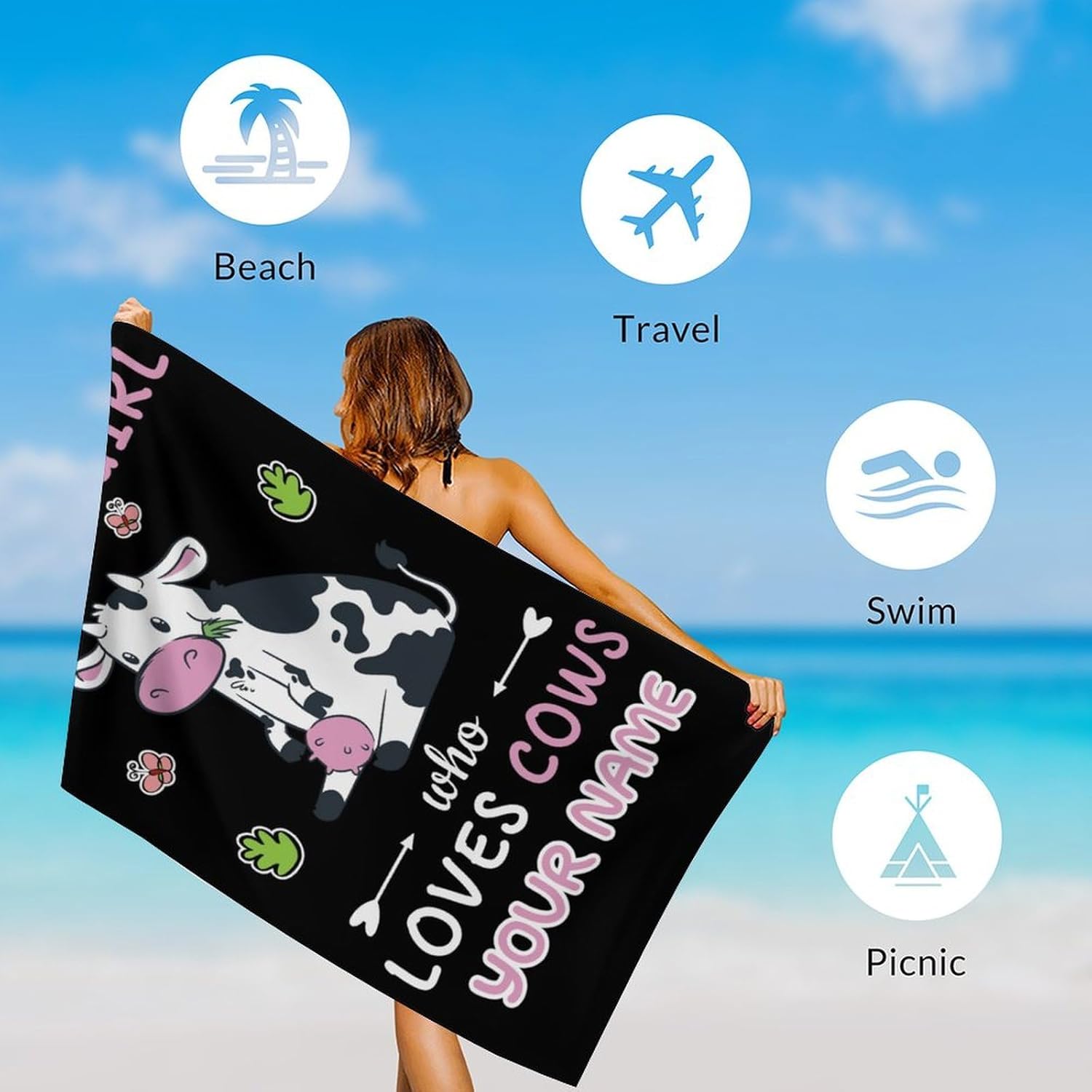Custom Beach Towel for Kids - 30 x 60 Inches