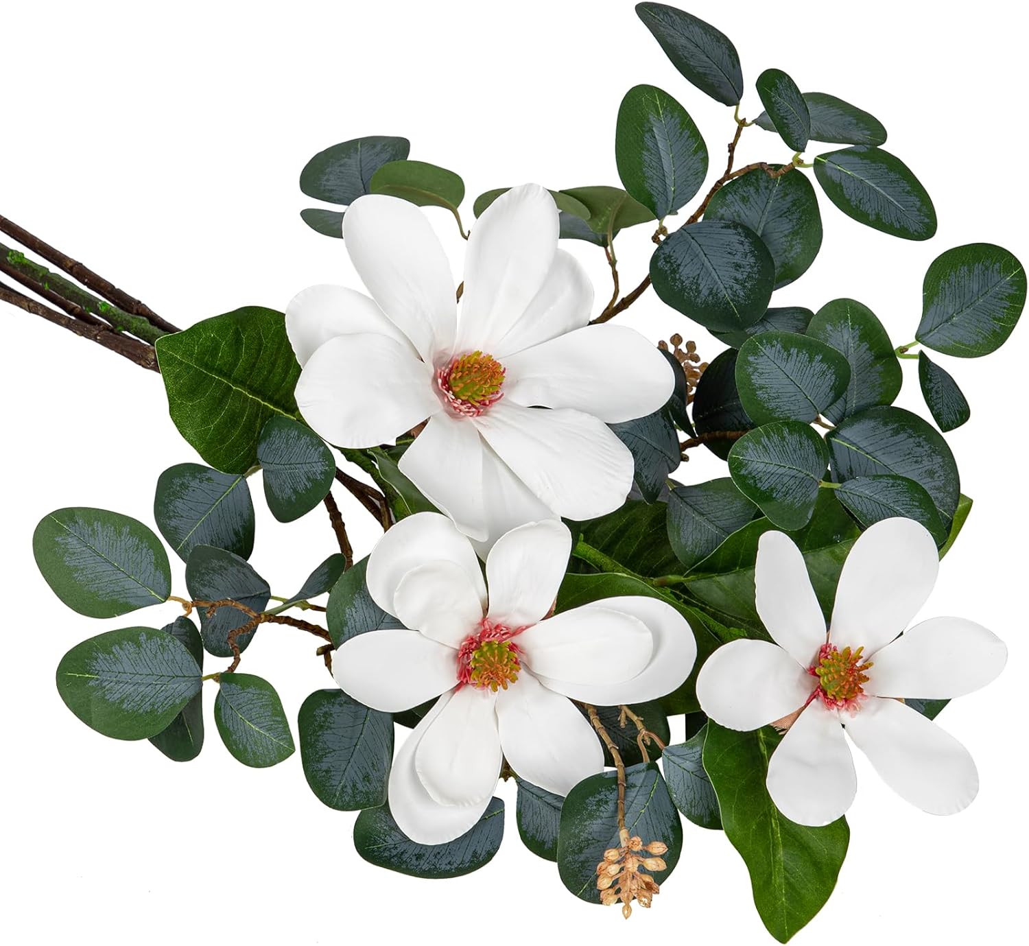 Briful 27in Artificial Eucalyptus Magnolia Greenery Bouquet 1
