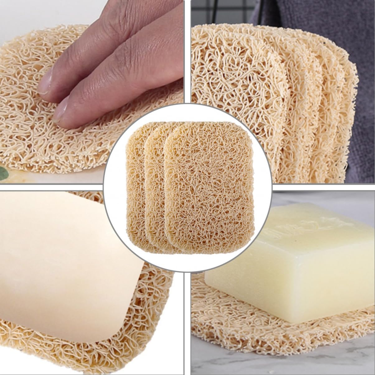 LIFKOME 3pcs Soap Dishes Set Non-Slip PVC Tray
