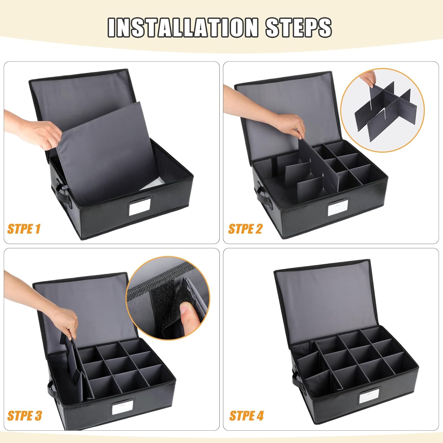 Fireproof Candle Storage Box with Dividers and Ziplock Bags 1