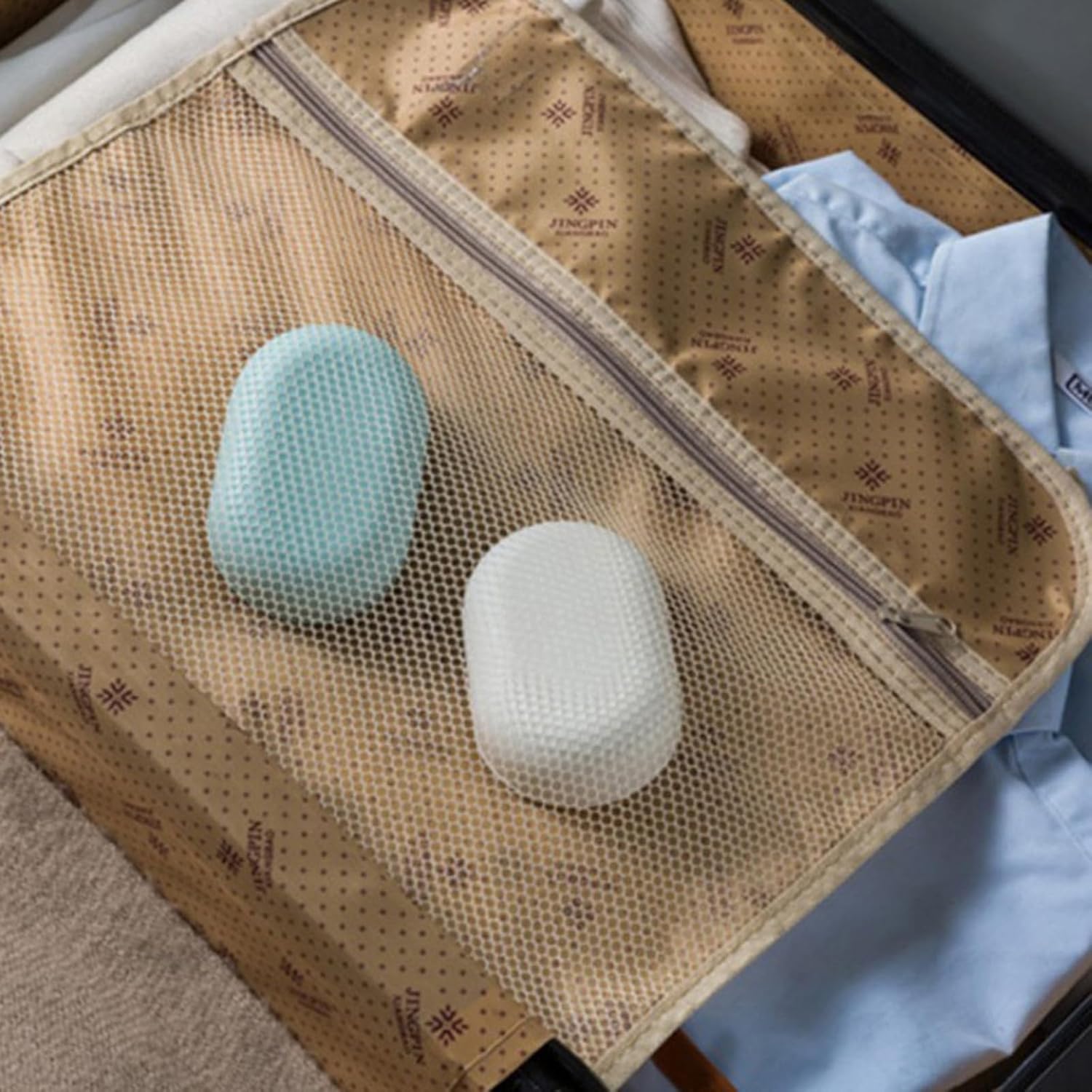 Portable Leakproof Soap Holder with Lid - Travel Soap Container White