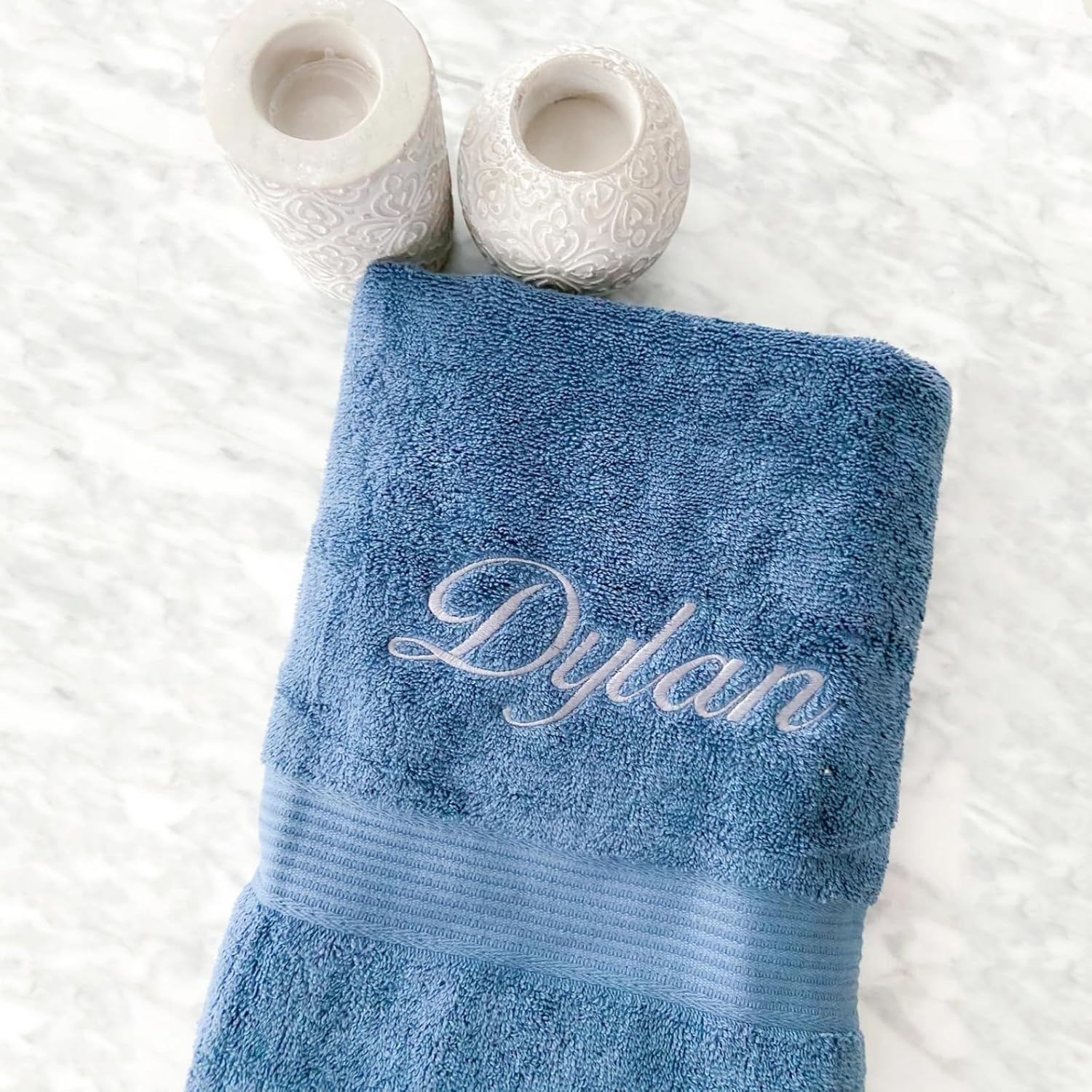 Personalized Embroidered Beach Towel with Name - Pink Medium