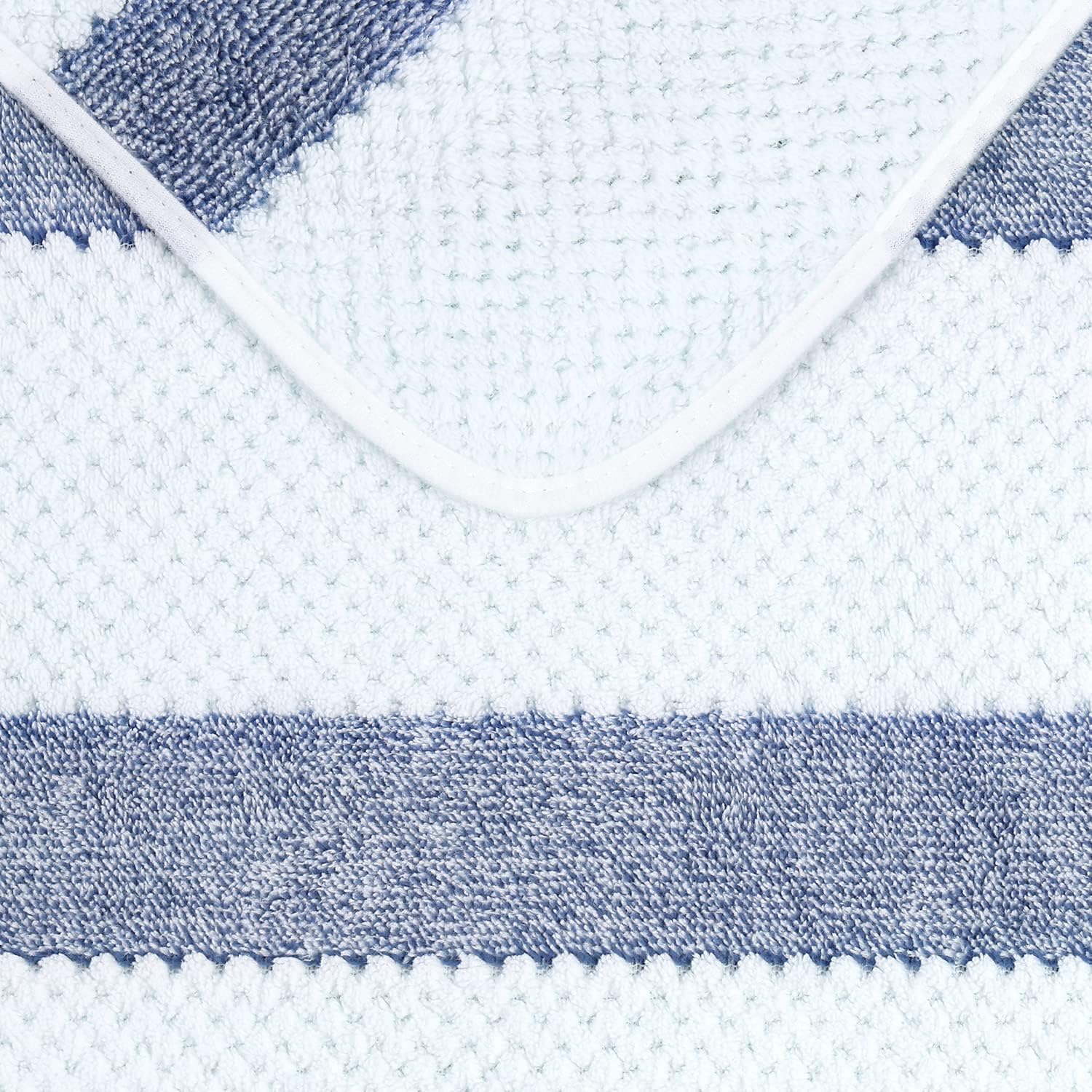 JML Microfiber Bath Towels 2 Pack 30x60 Waffle Stripe Royal Blue