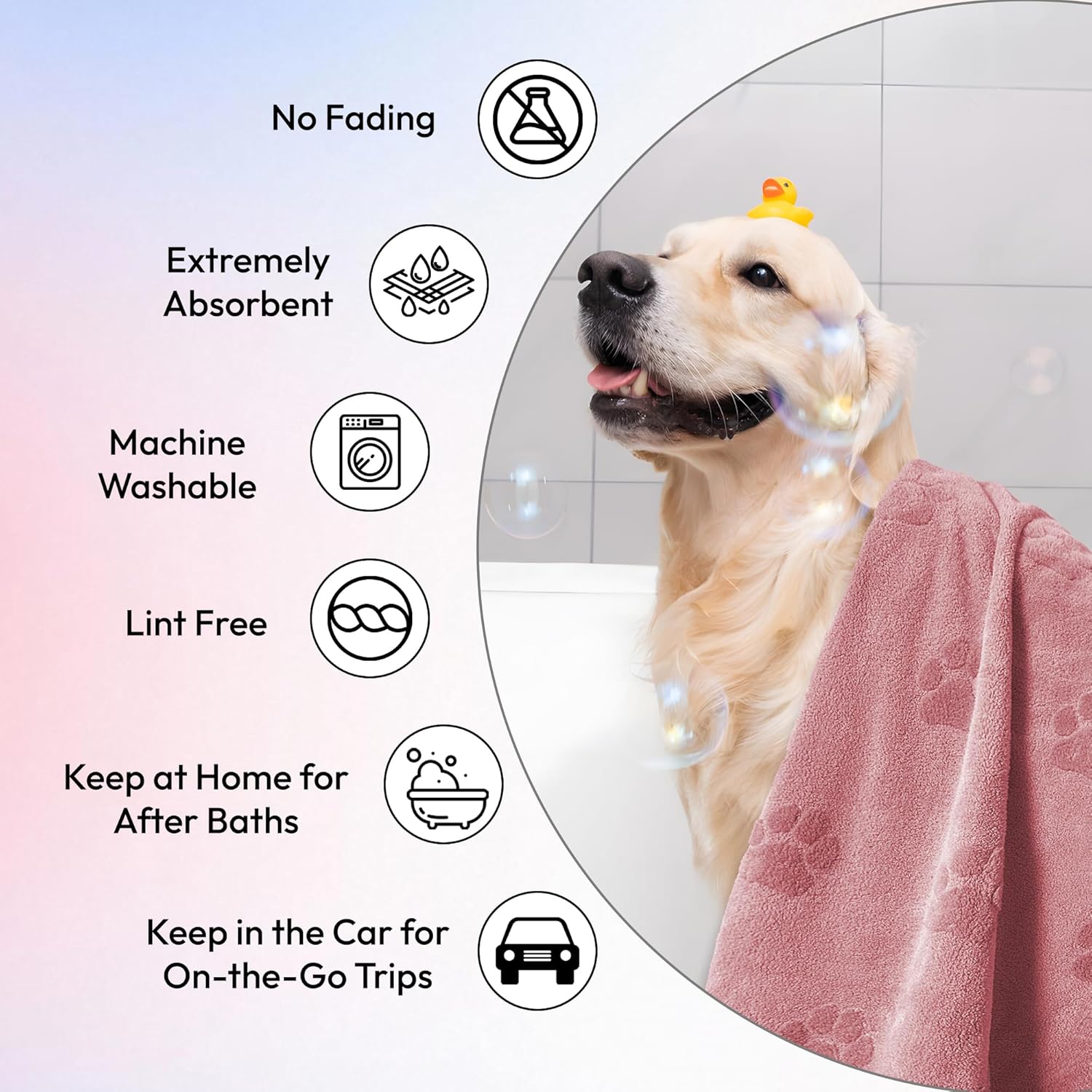JML Microfiber Bath Towel for Kids and Pets 4 Pack