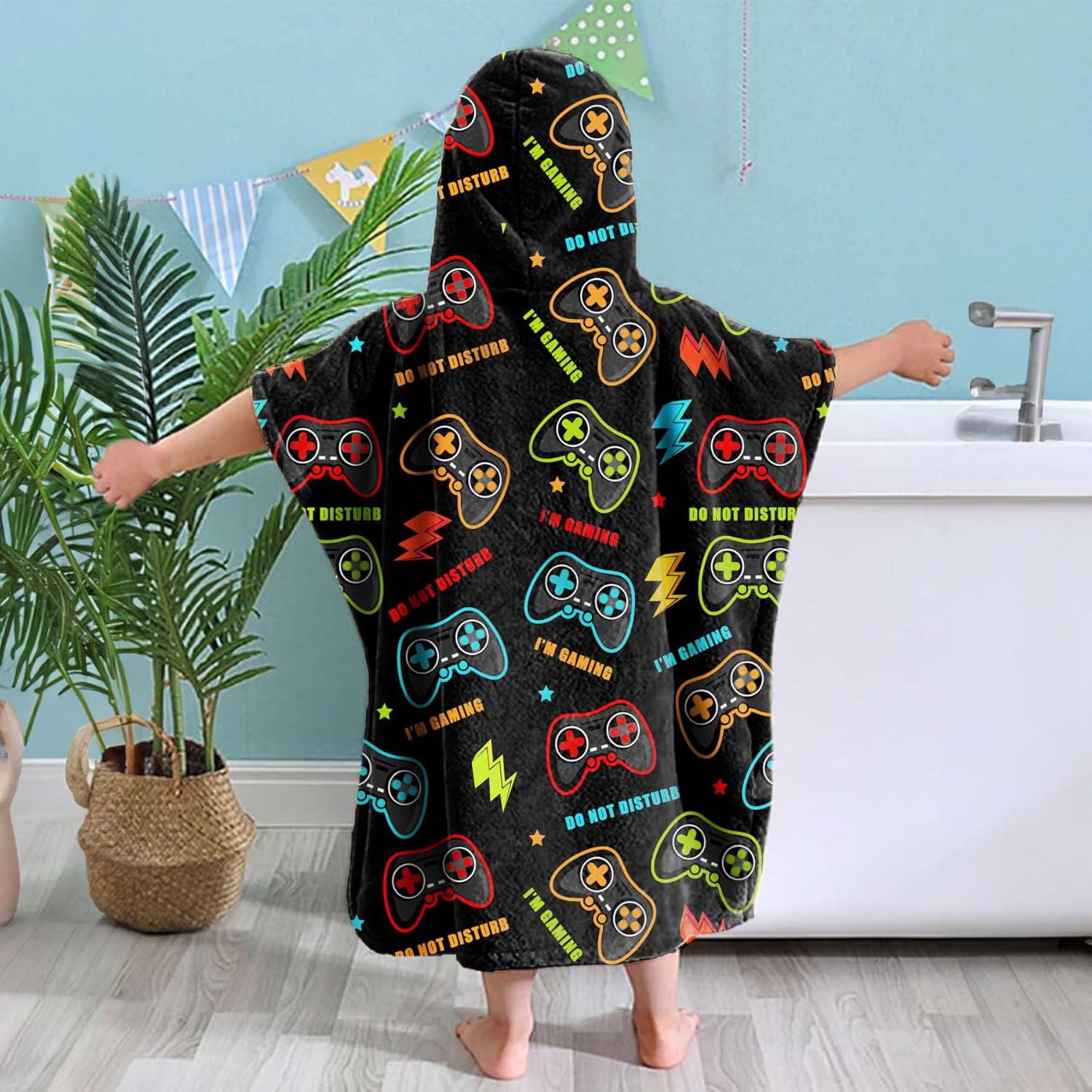 Subvise Video Game Hooded Towel - 35x60 Inch Soft Cotton Wrap Blanket