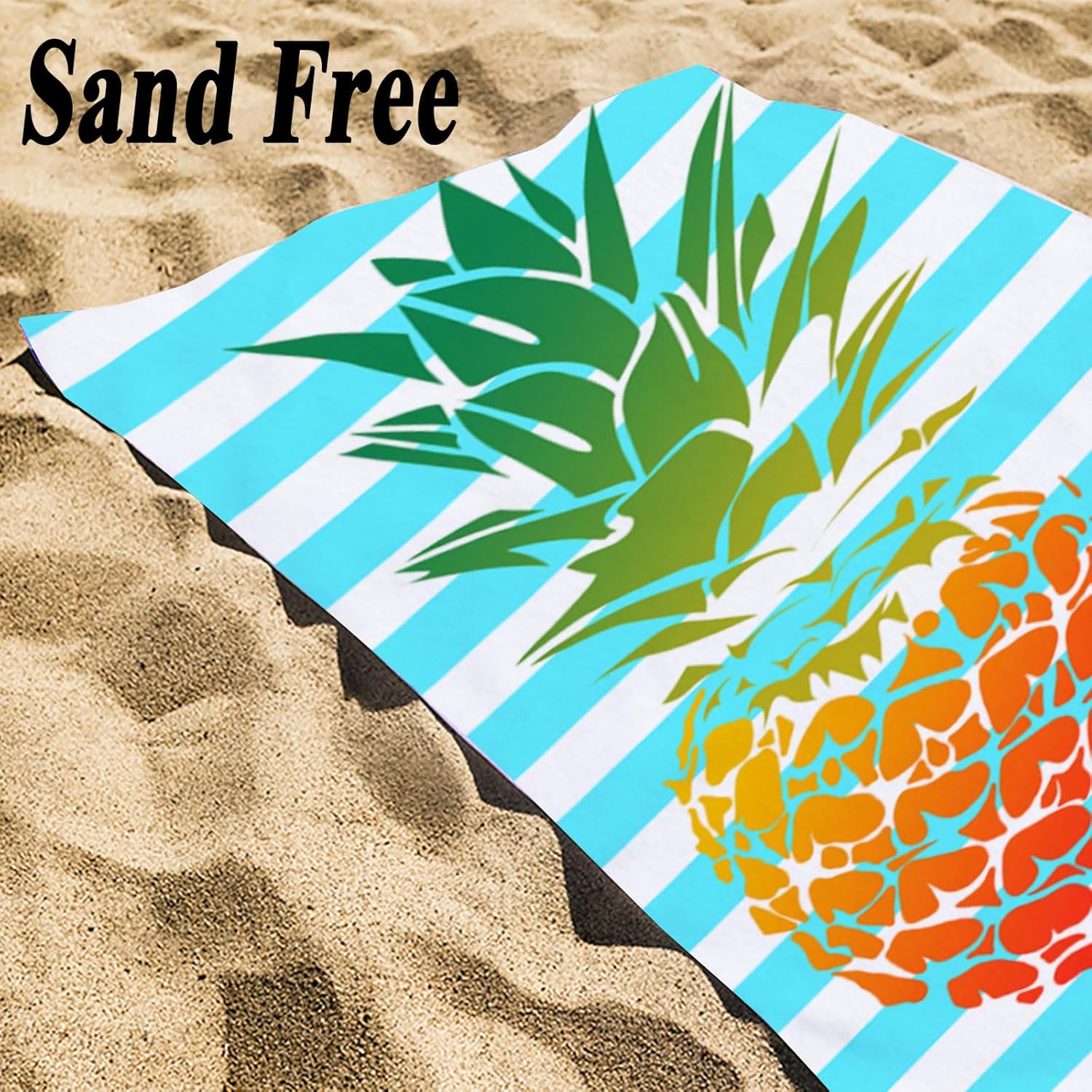 Pineapple Print Beach Towels Microfiber Quick Dry Sand Free