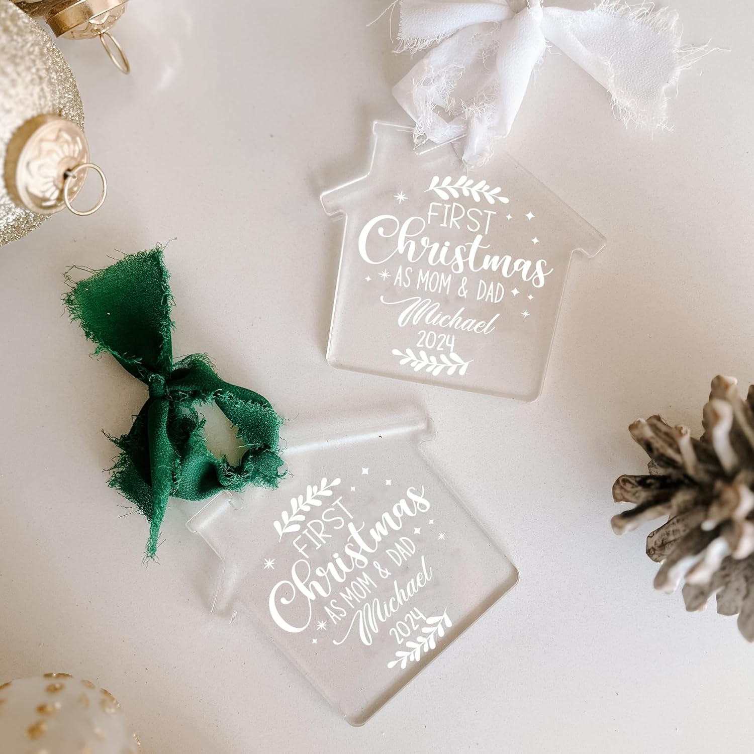 Personalized Babys First Christmas Acrylic Ornament 1