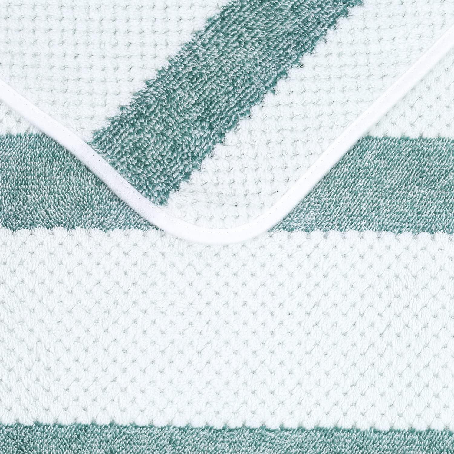 JML Plush Bath Towels 2 Pack 30x60 Waffle Stripe Green