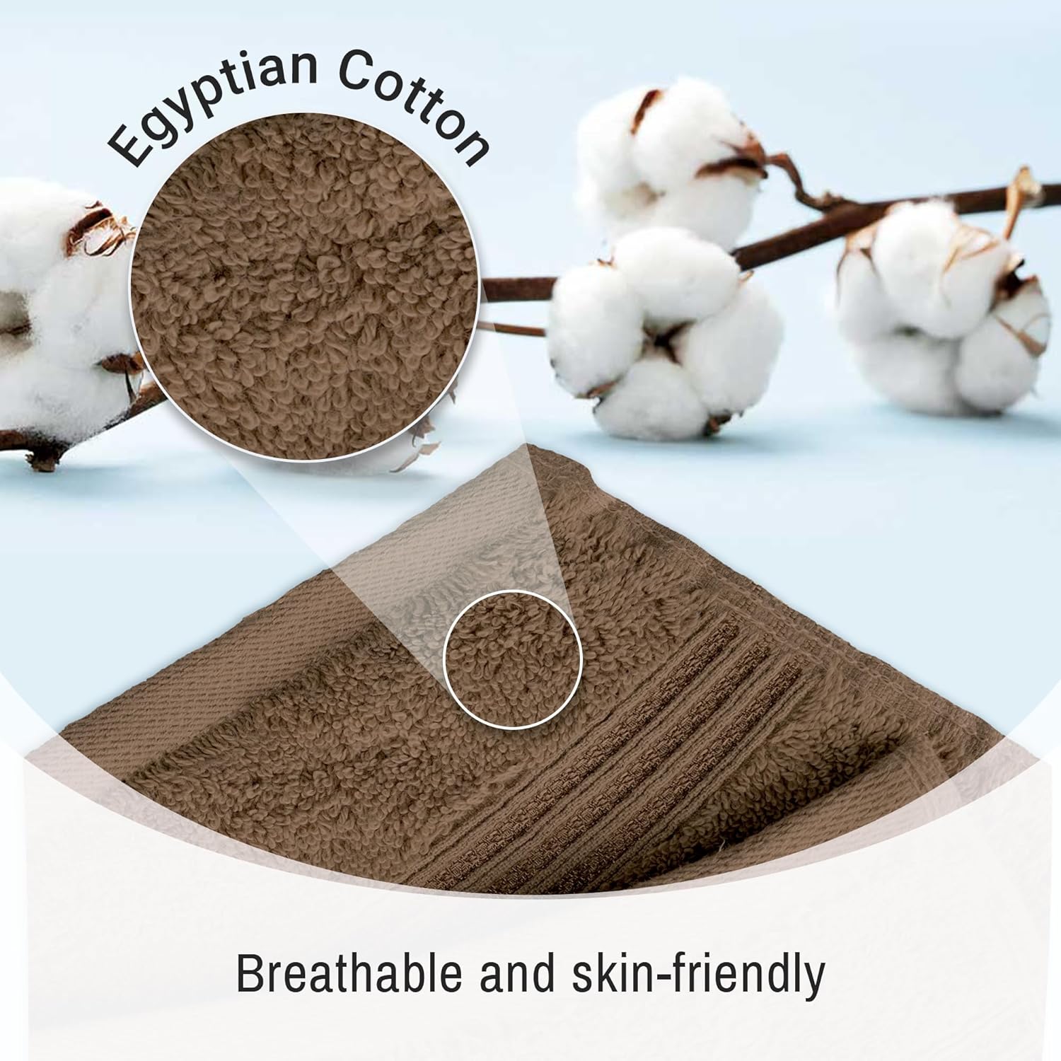 Superior Egyptian Cotton Bath Towel Set - Set of 2 Mocha