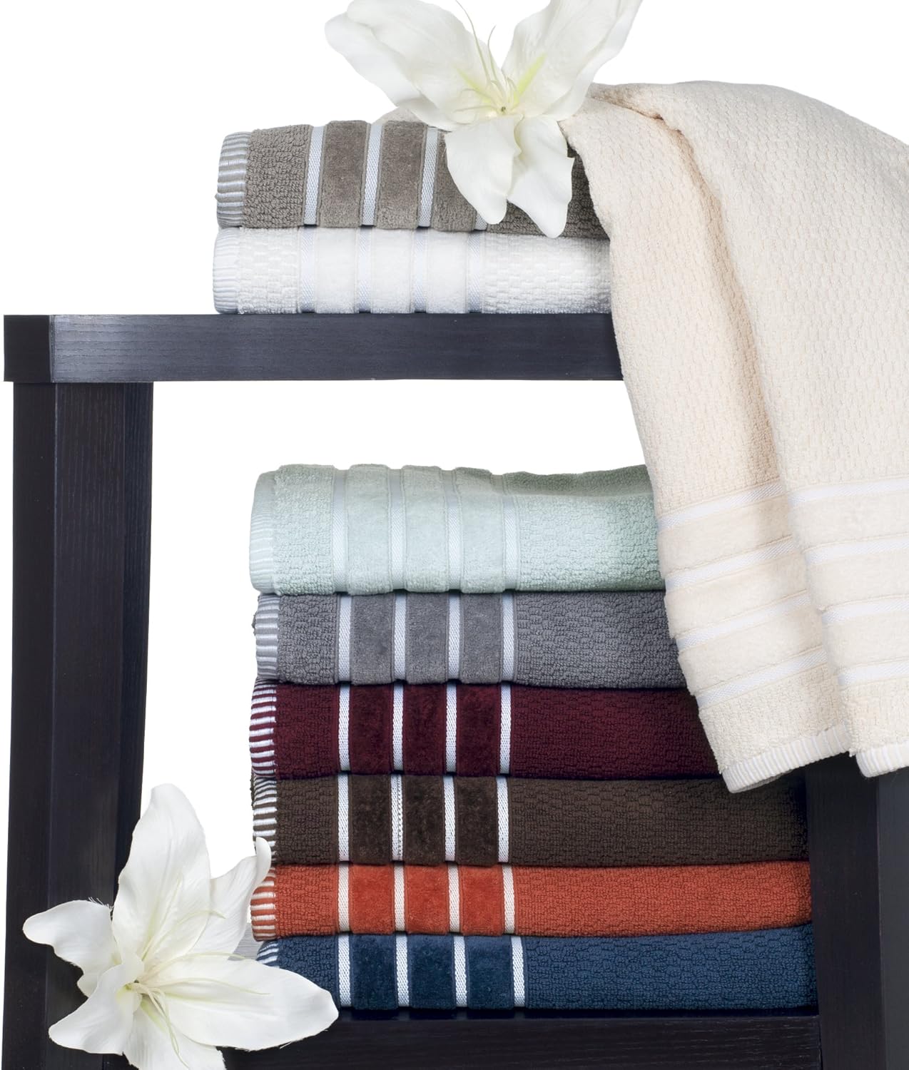 Lavish Home Luxury Cotton Towel Set - 6 Piece Silver Gray 1