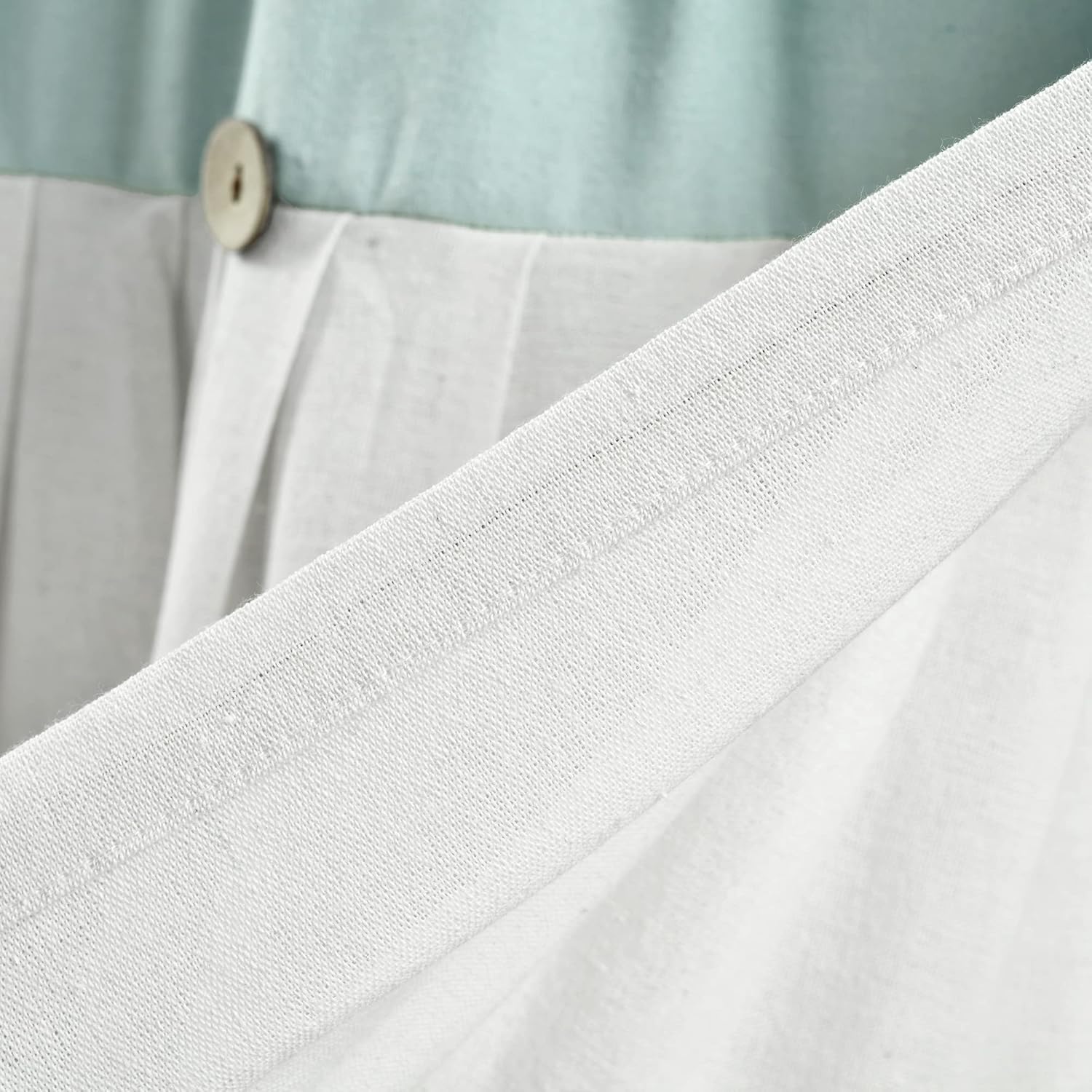Lush Decor Linen Button Farmhouse Valance 52x18 Blue White
