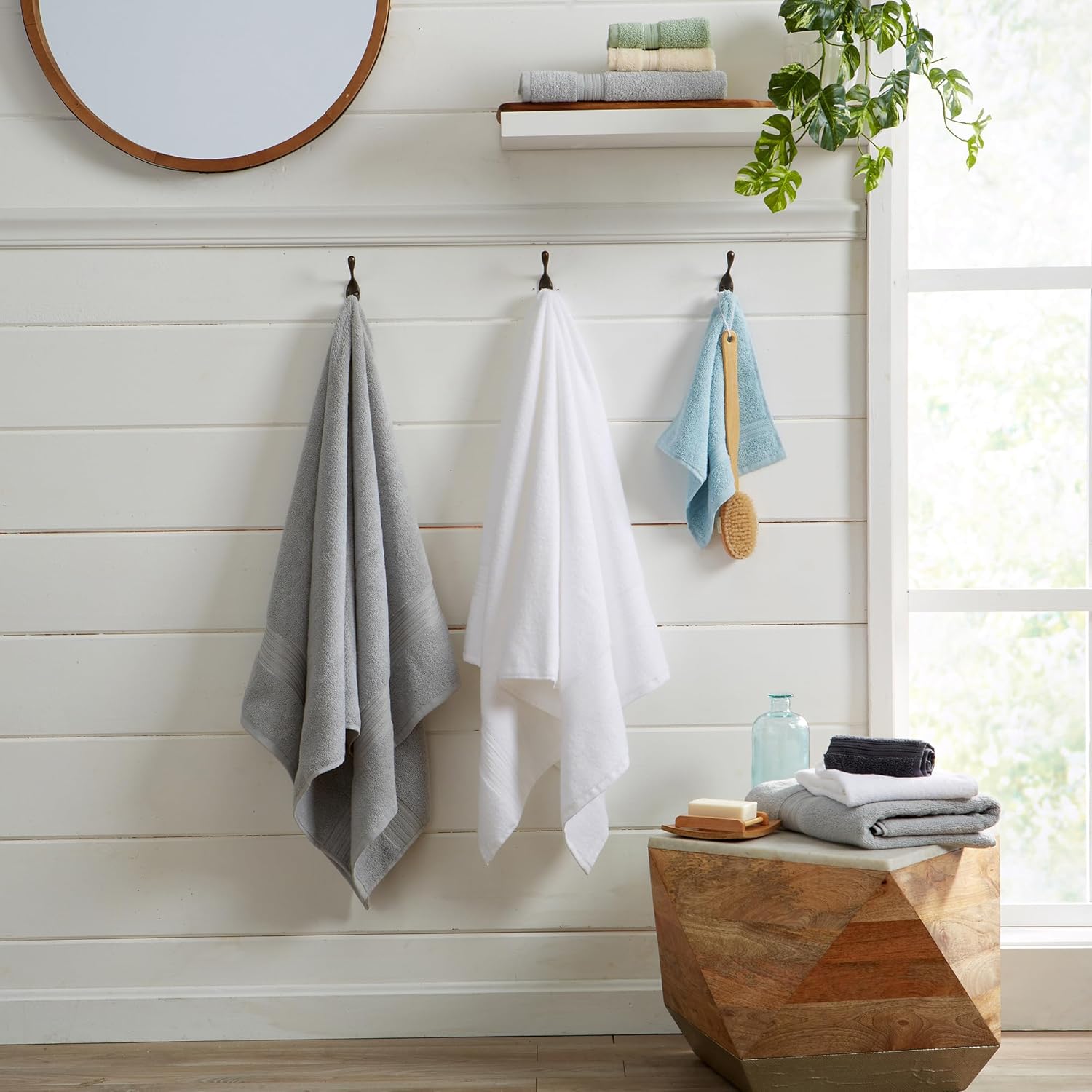 Great Bay Home Light Grey Bath Towel Set 6 Piece 1