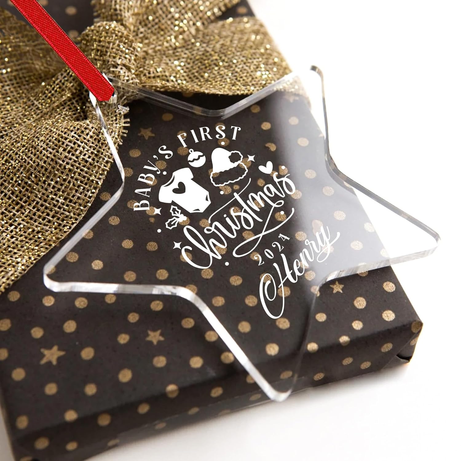 Jasilon Personalized Baby First Christmas Ornament