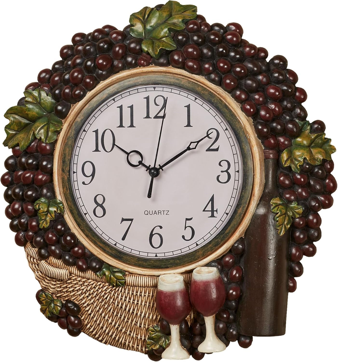 Touch of Class Wine Picnic Grapes Wall Clock