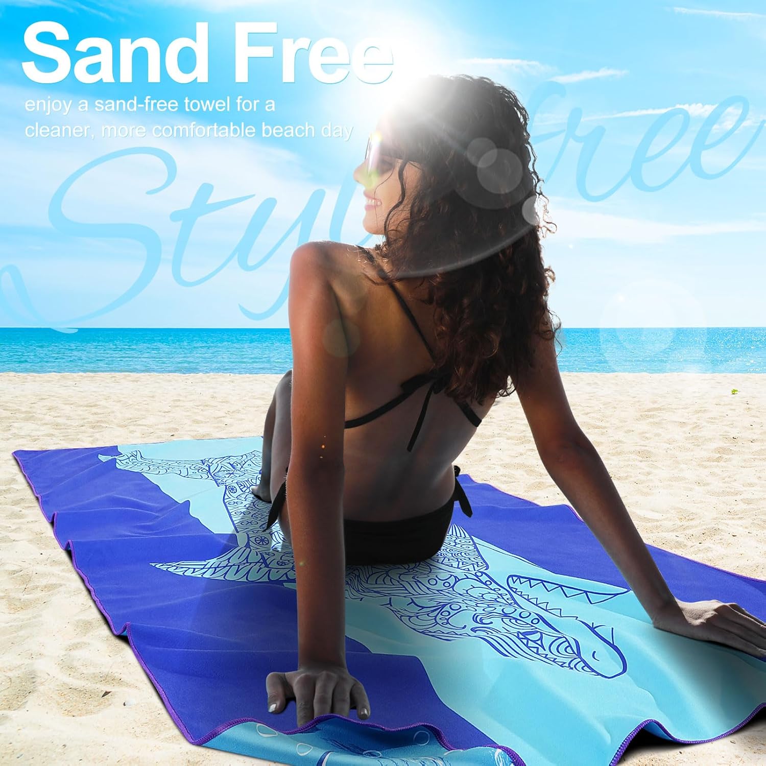 Genovega Microfiber Beach Towel - Extra Large Quick Dry Lightweight