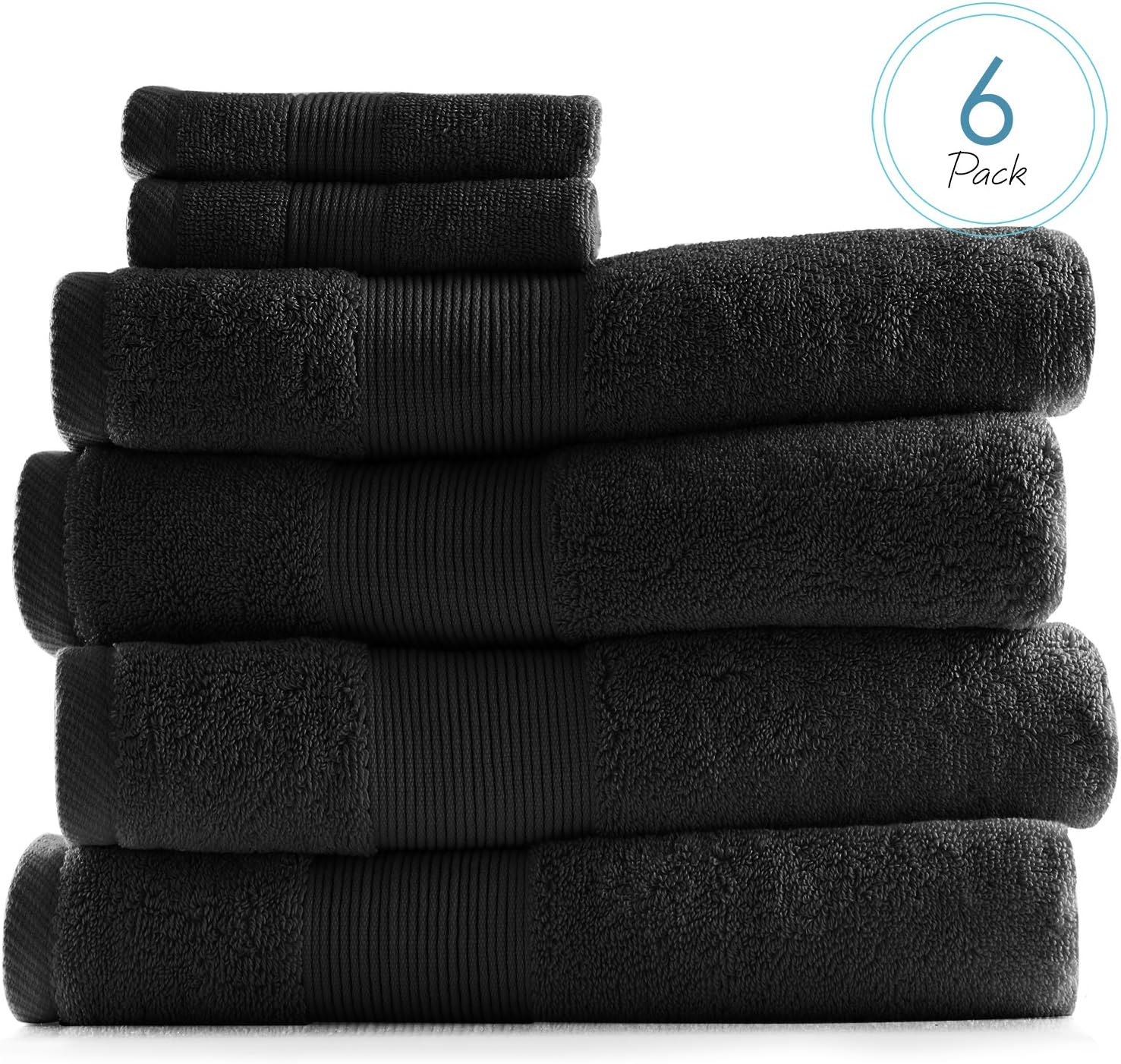 Hearth Harbor Bath Towel Set of 6 - Ultra Soft 700 GSM Cotton