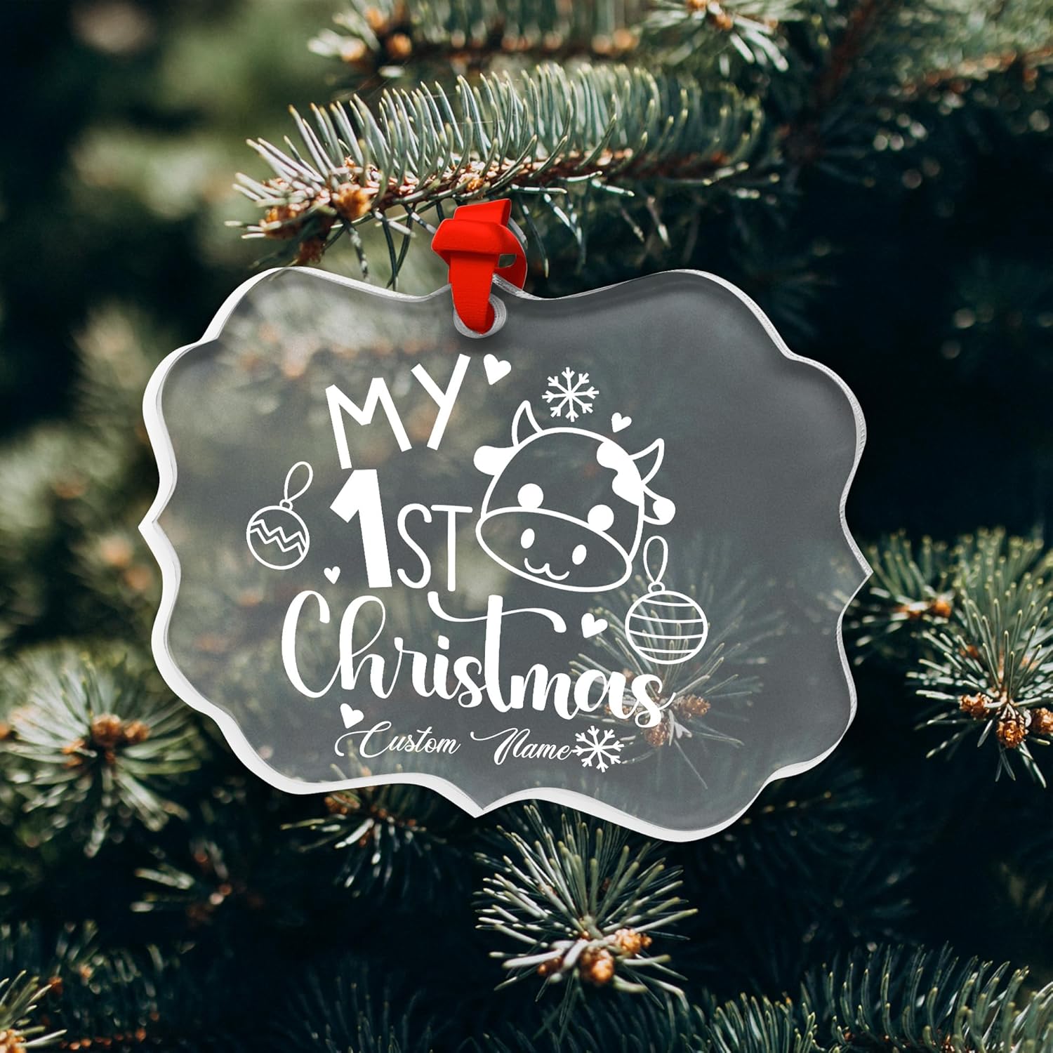 Personalized Babys First Christmas Ornament for Girl Boy 1
