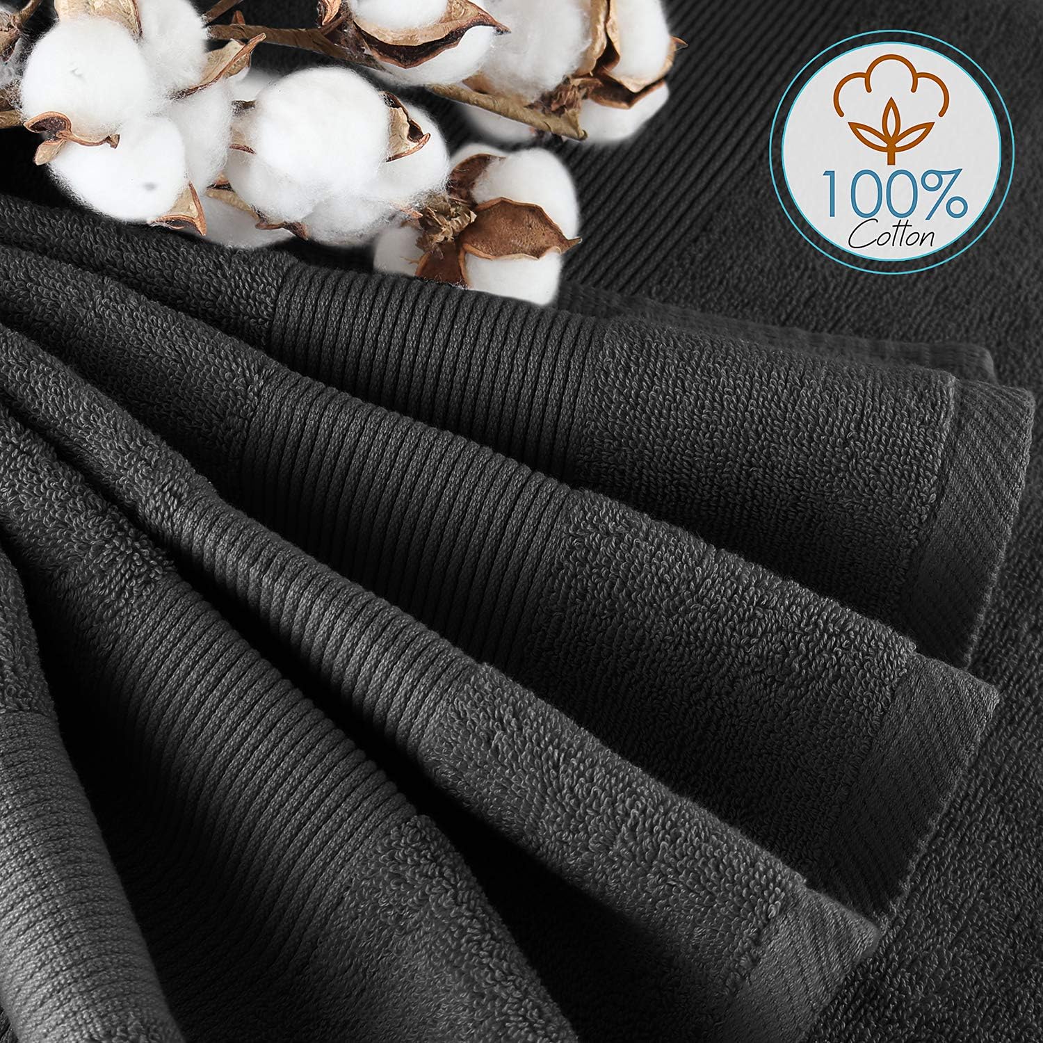 Hearth Harbor Bath Towel Set of 6 - Ultra Soft 700 GSM Cotton