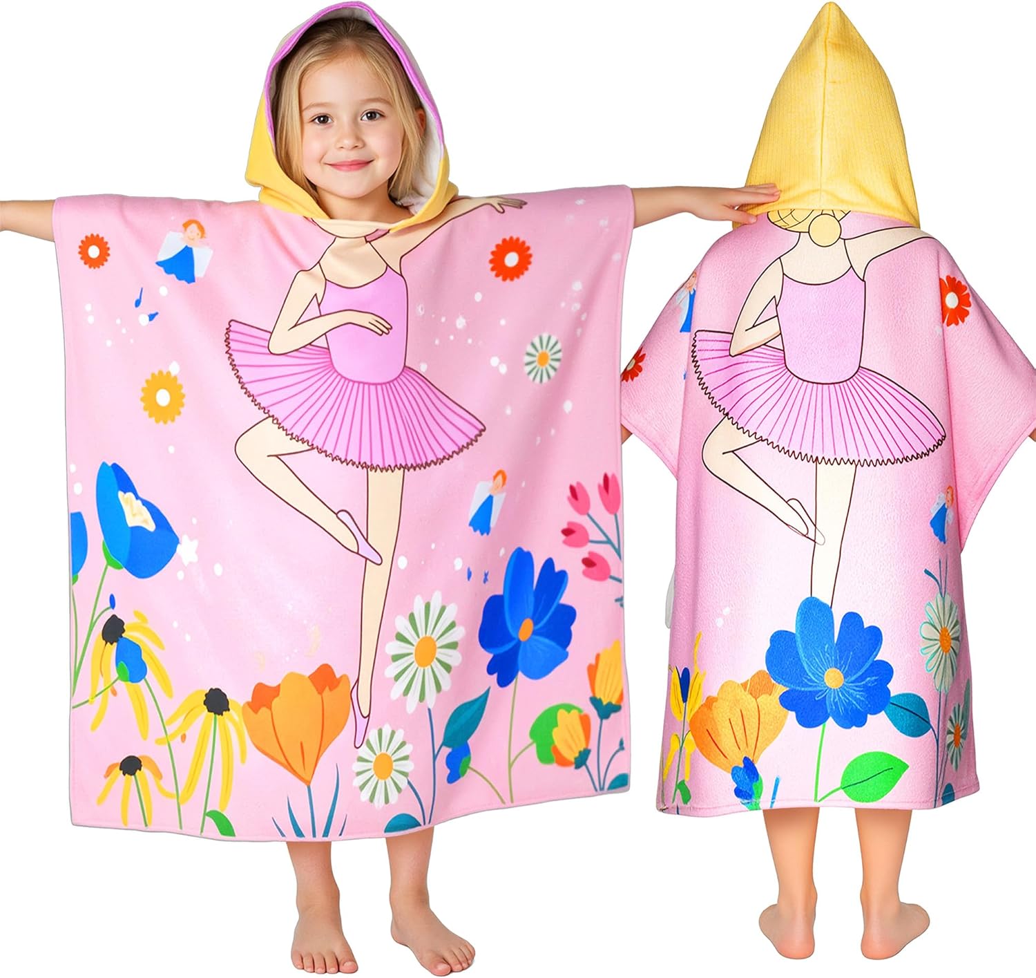 Ythuil Kids Hooded Beach Towel with Backpack