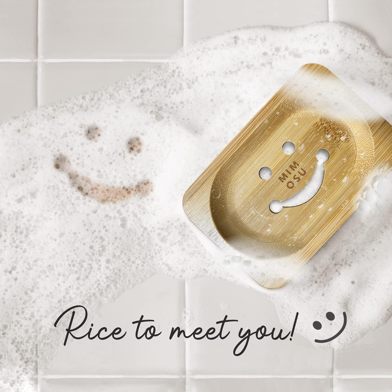 Mimosu Bamboo Soap Dish - Eco-Friendly Shampoo Holder with Drain