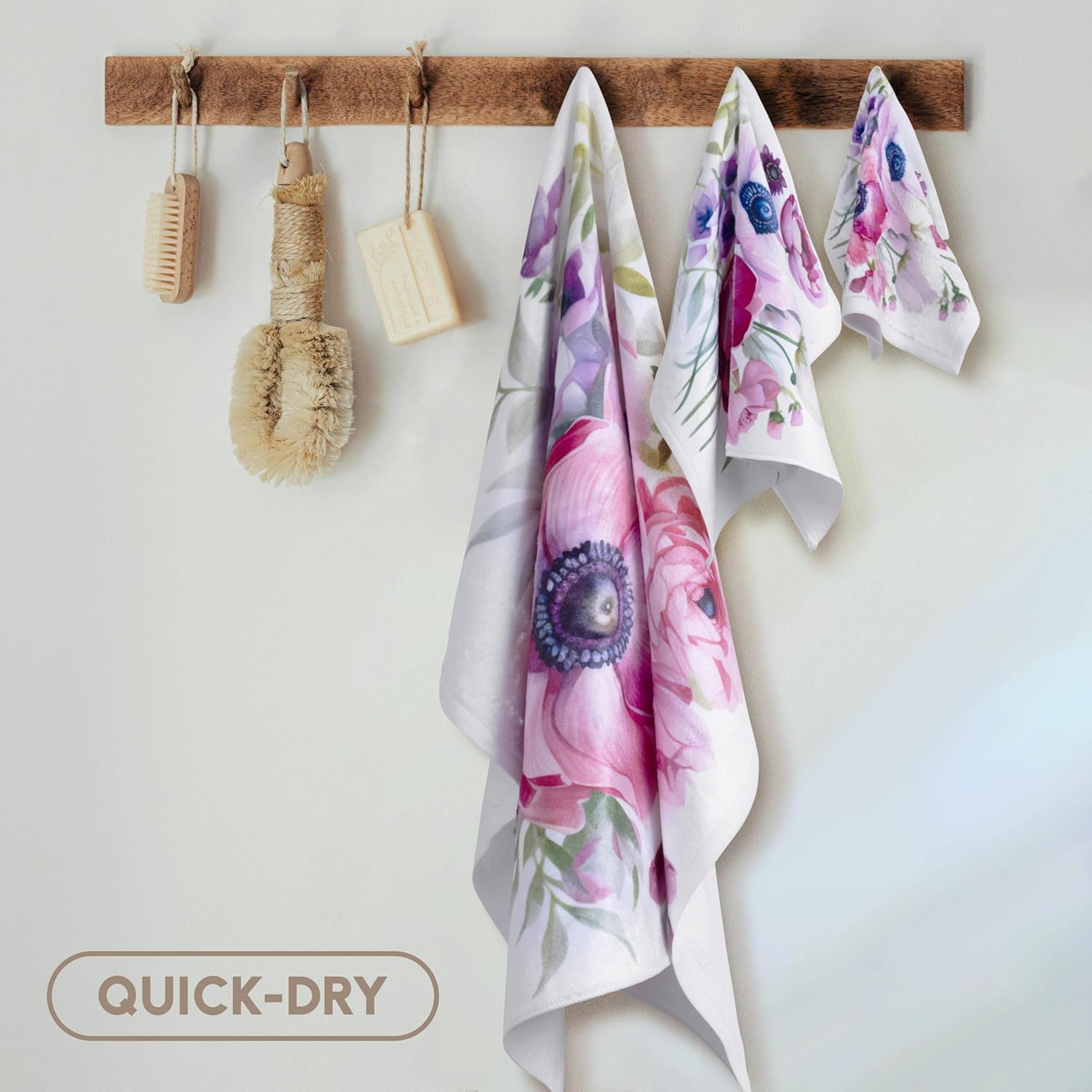 3D Rose 15 x 22 Beach Theme Towel White Wash Wood Look