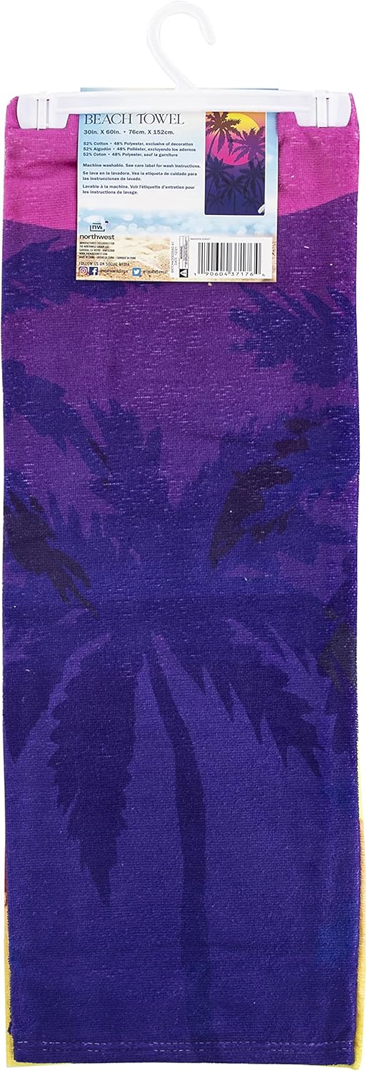 Northwest Classics Beach Towel 30x60 Magenta Sunset