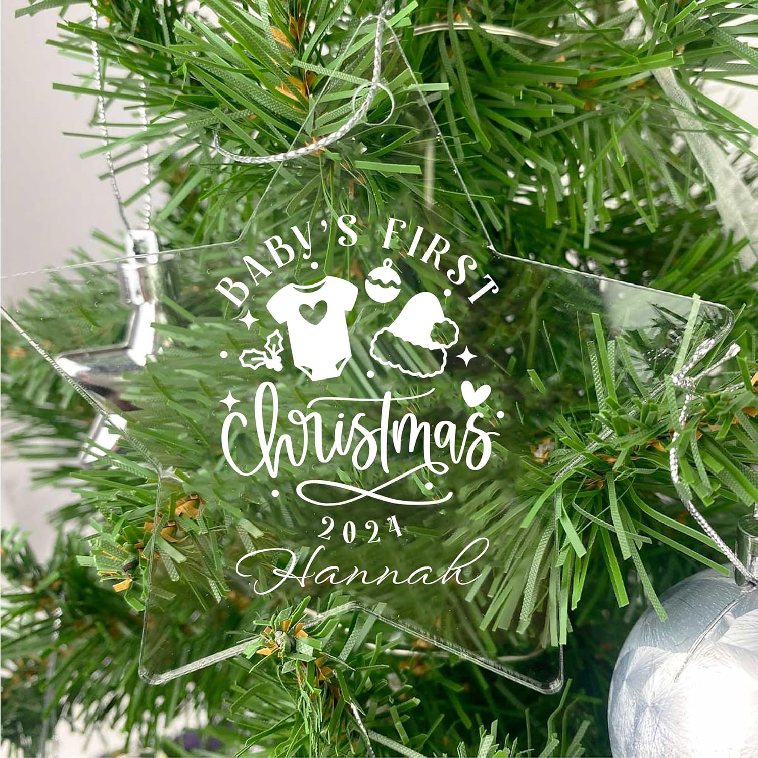 Jasilon Personalized Baby First Christmas Ornament