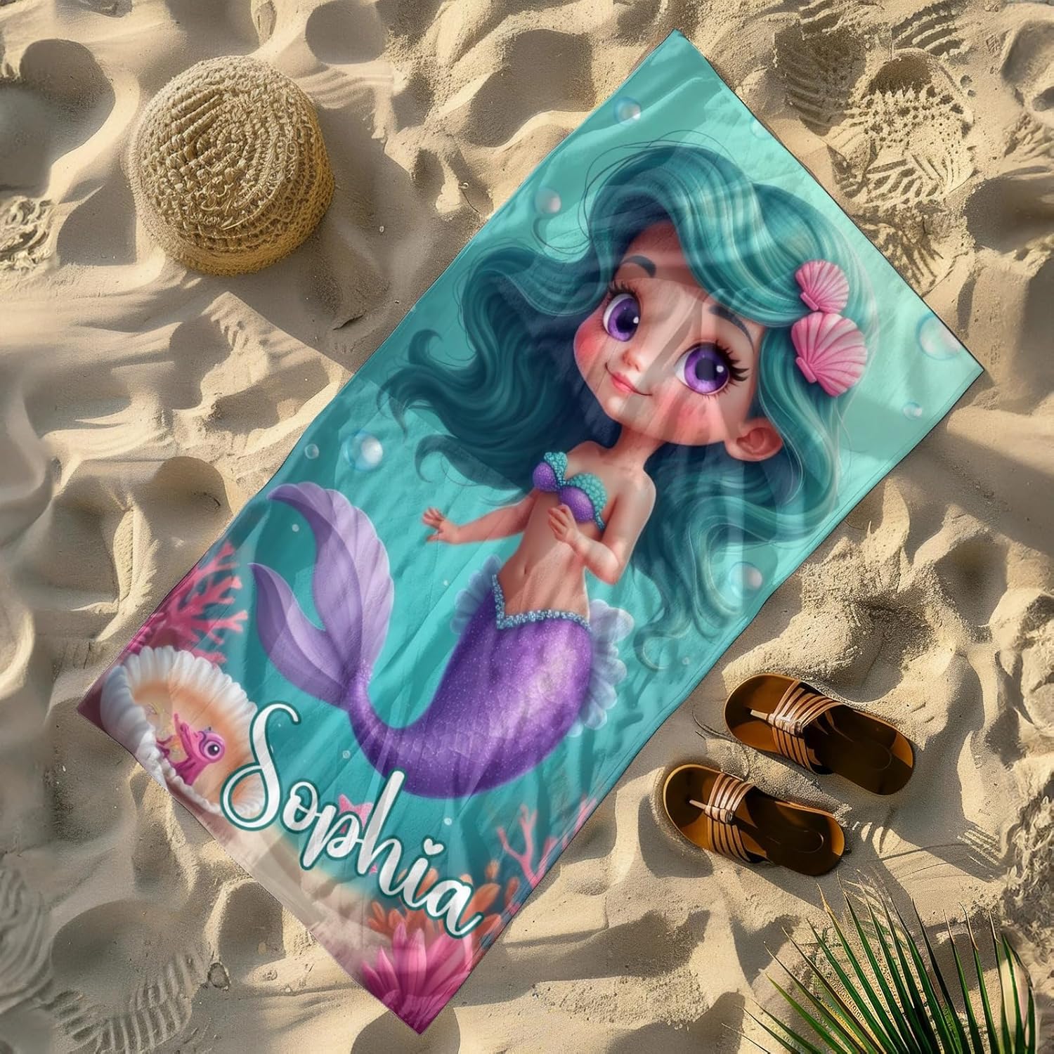 Personalized Beach Towels with Custom Name for Kids and Adults