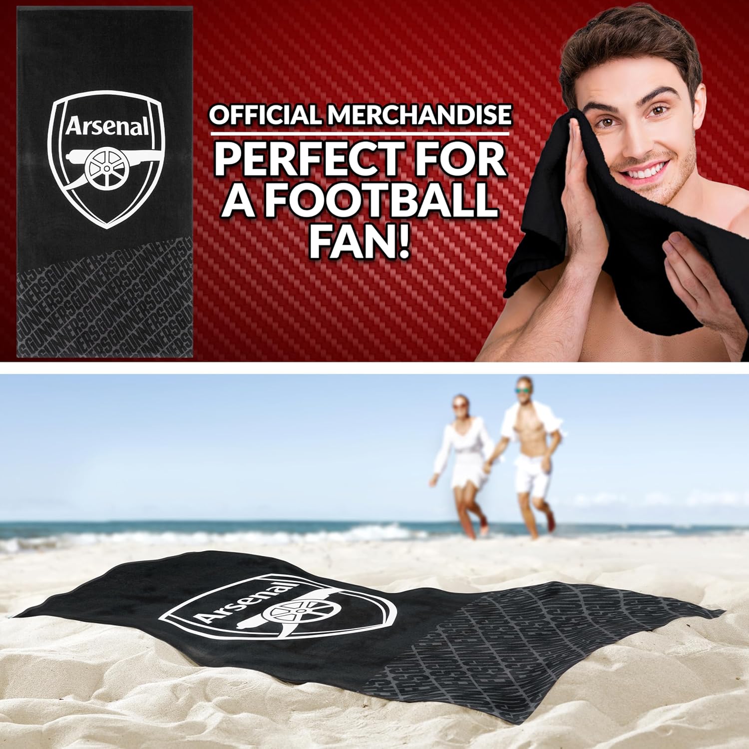 Arsenal FC Beach Towel 54x27 100 Cotton Quick Dry 1