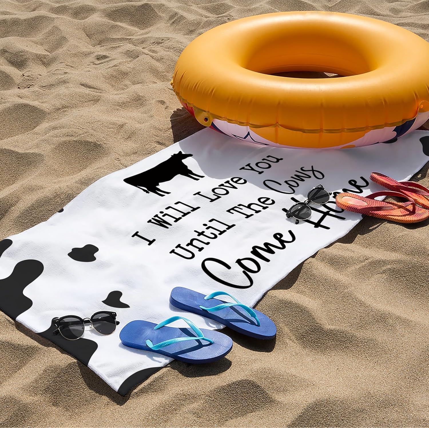 Ill Love You Till The Cows Come Home Beach Towel 29x60in