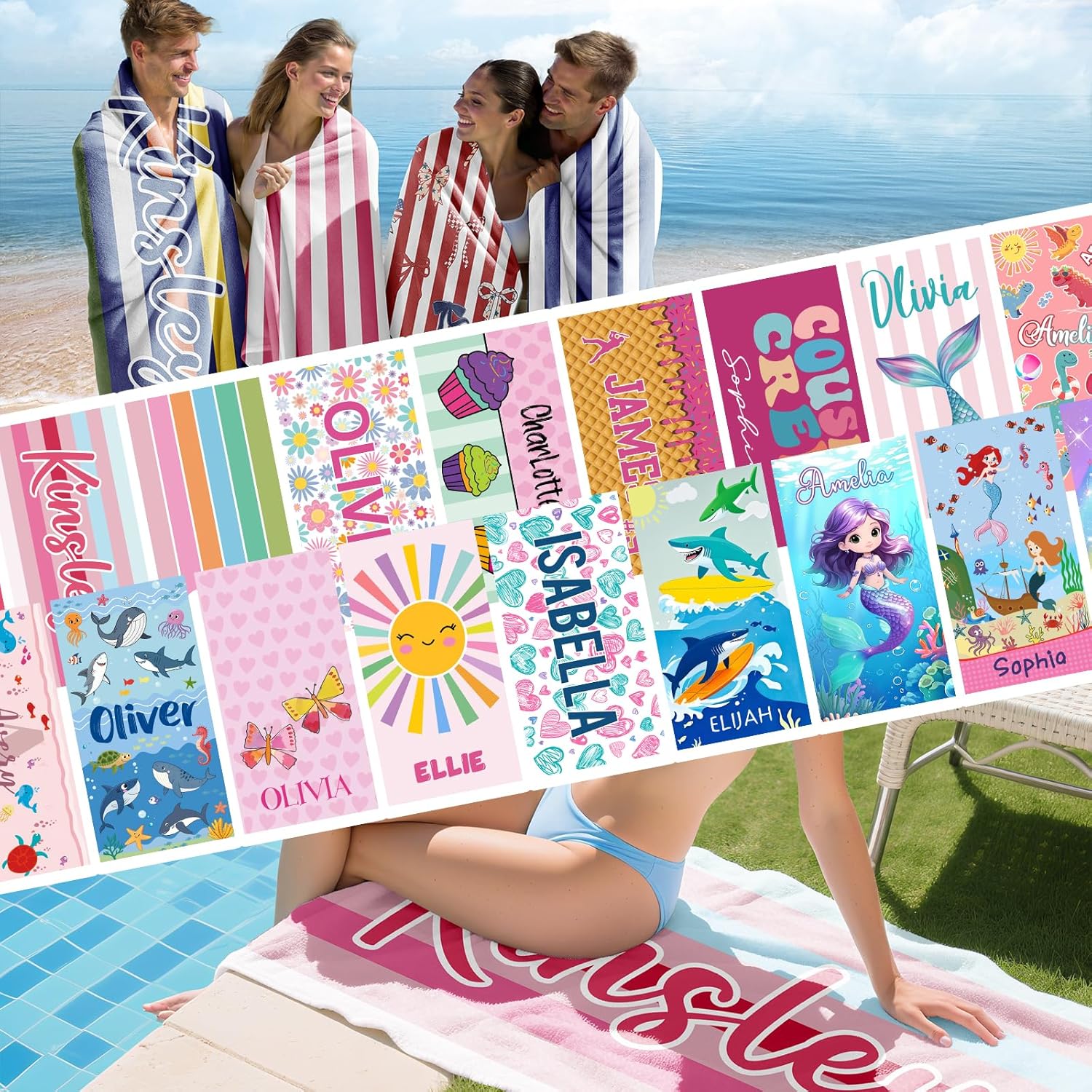 Customized Beach Towels for Kids and Adults
