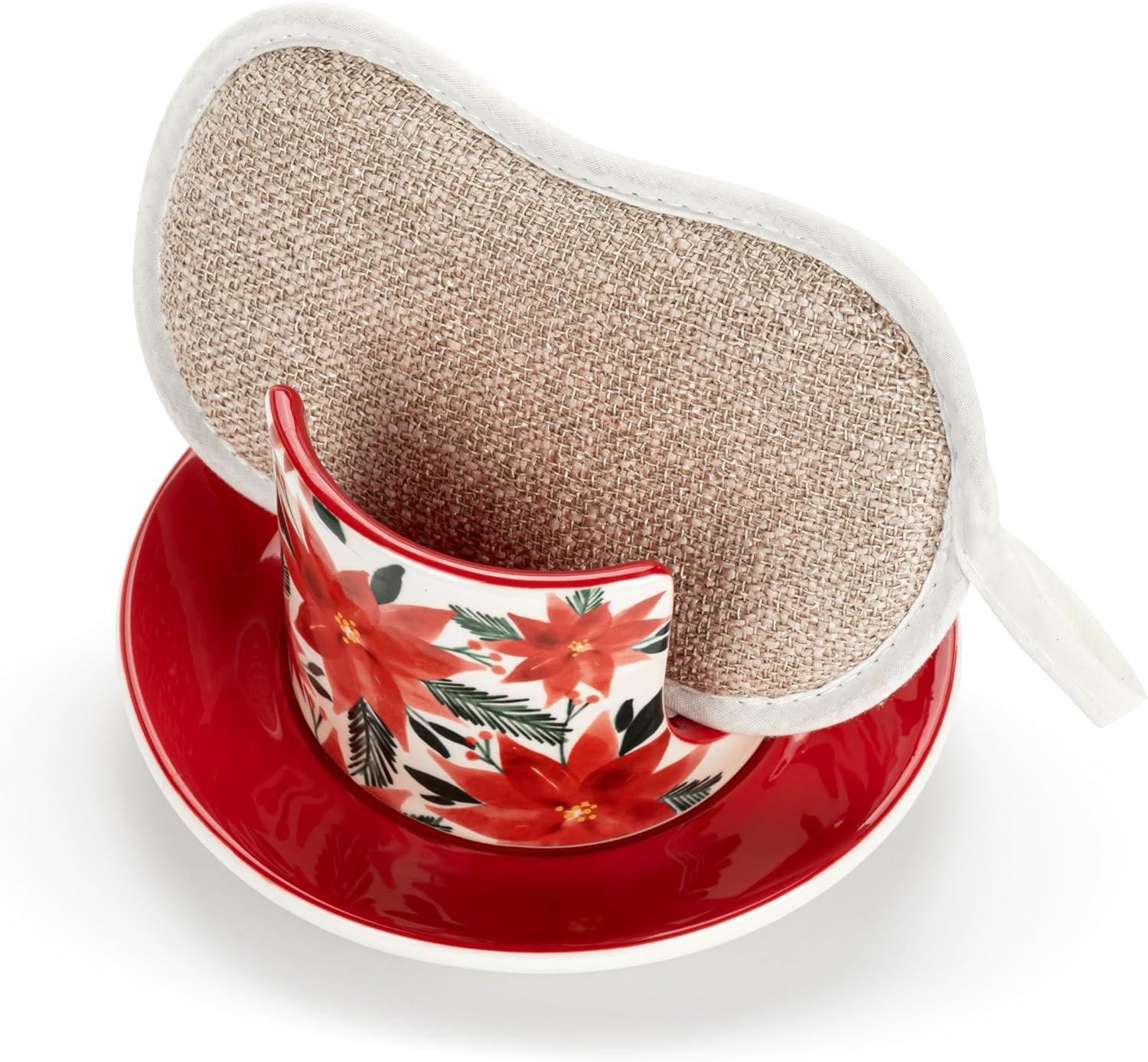 byDesign Holiday Bright Red and White Soap Dish Set