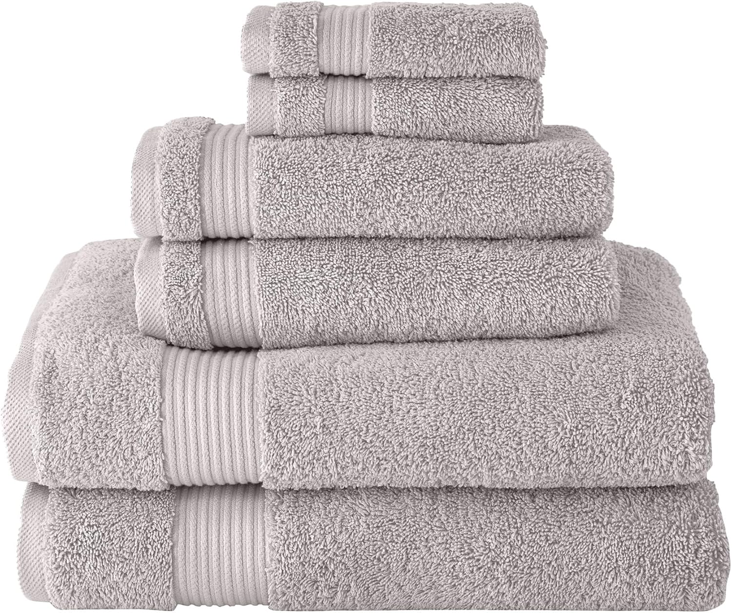Classic Turkish Towels 6 Piece Set - Light Grey