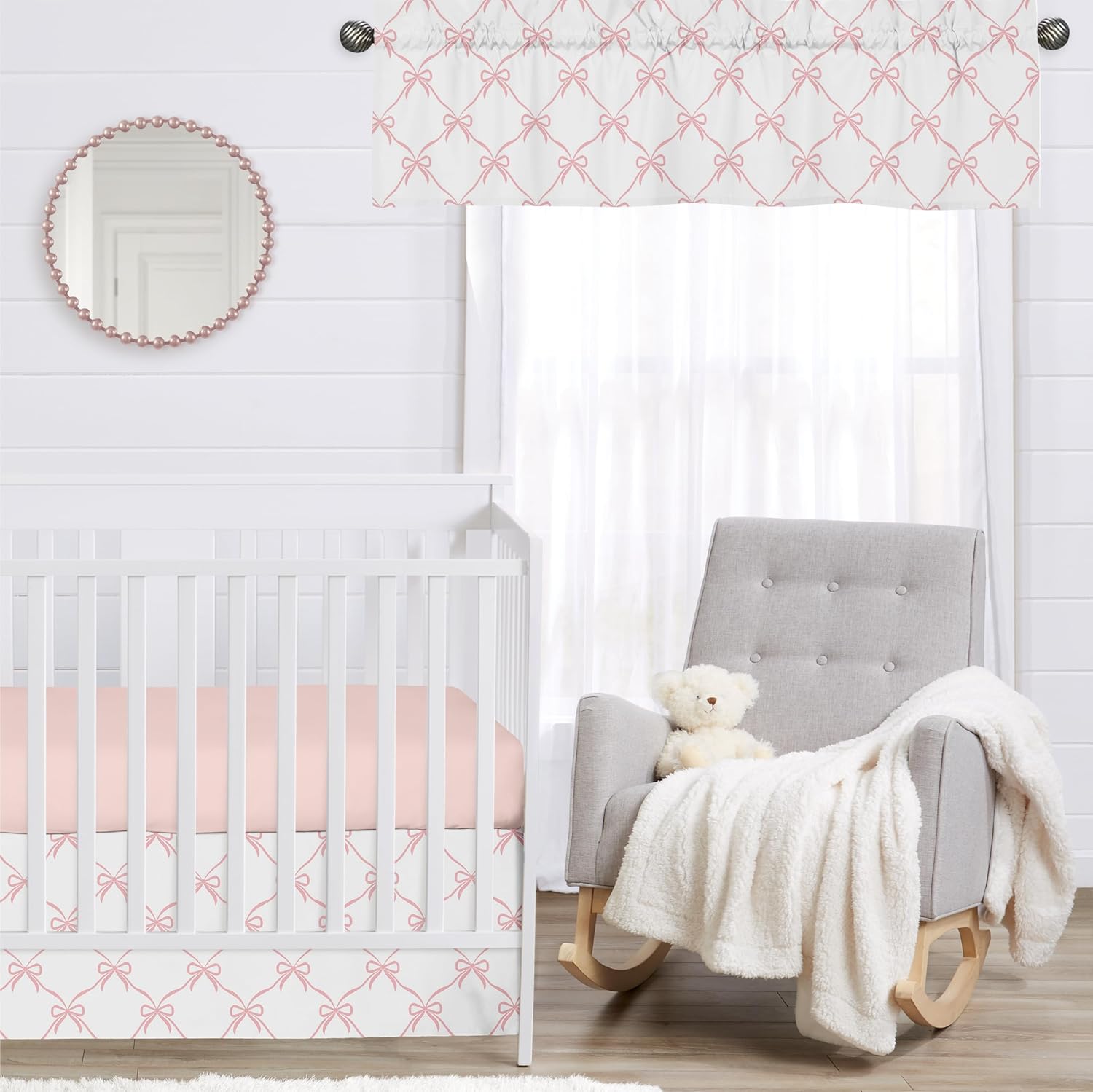 Sweet Jojo Designs Pink Bow Valance for Kids Room