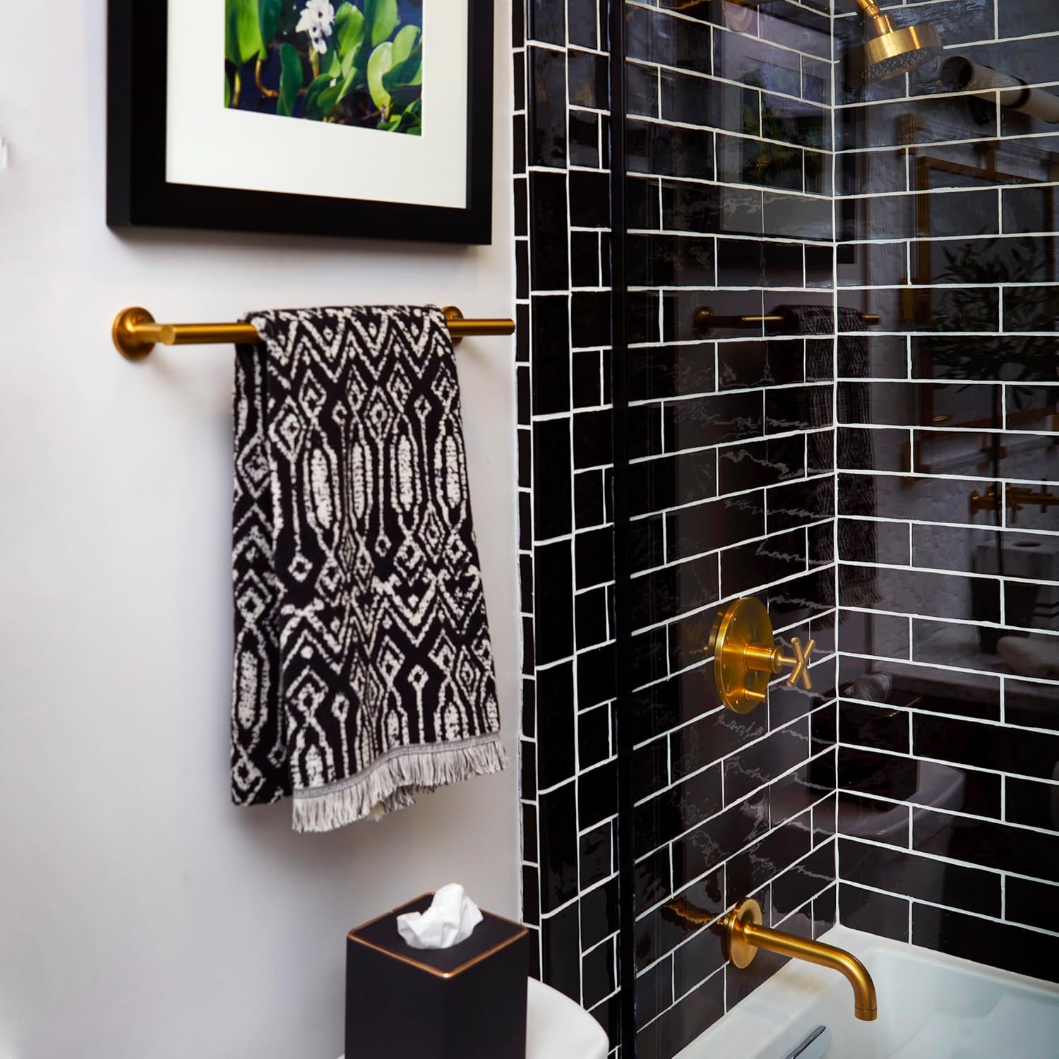 SKL Home Nador 2 Bath 2 Hand Towel Set Black 1