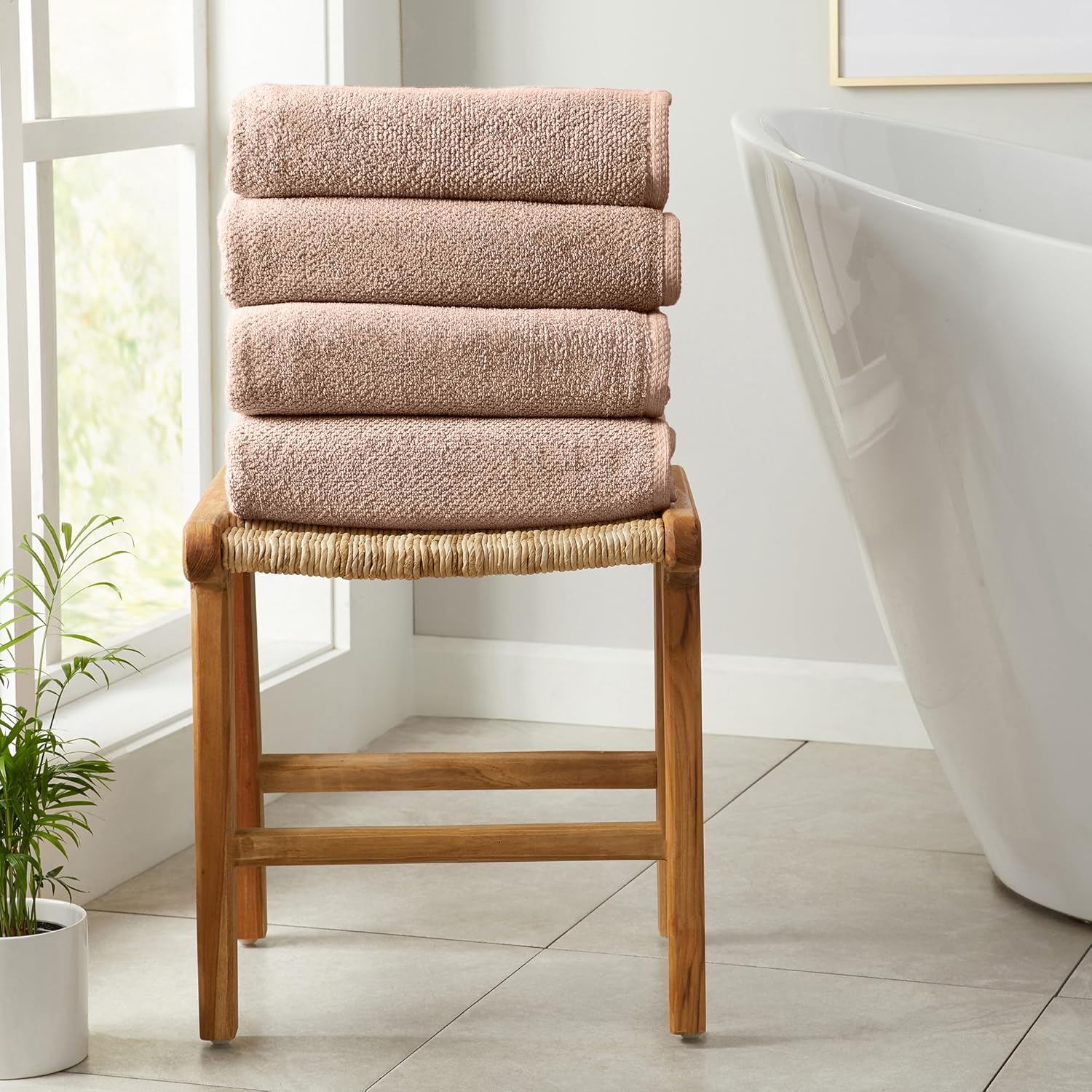 Great Bay Home Pink Hand Towels 6 Pack