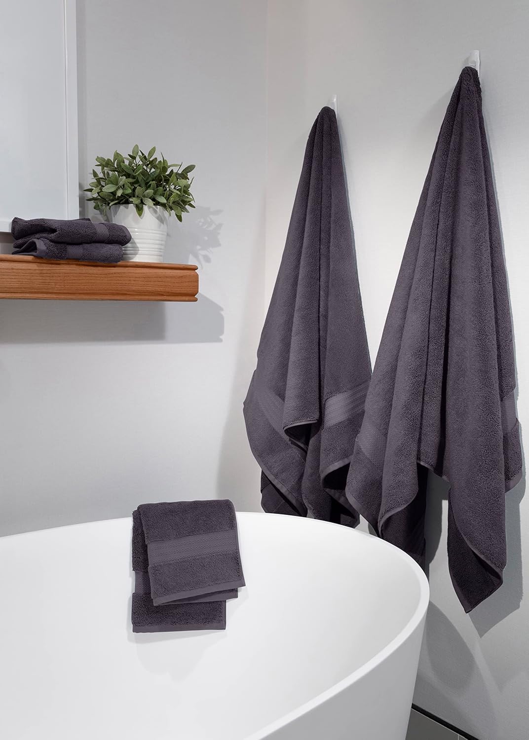 100 Organic Cotton Towel Set of 6 Charcoal Black