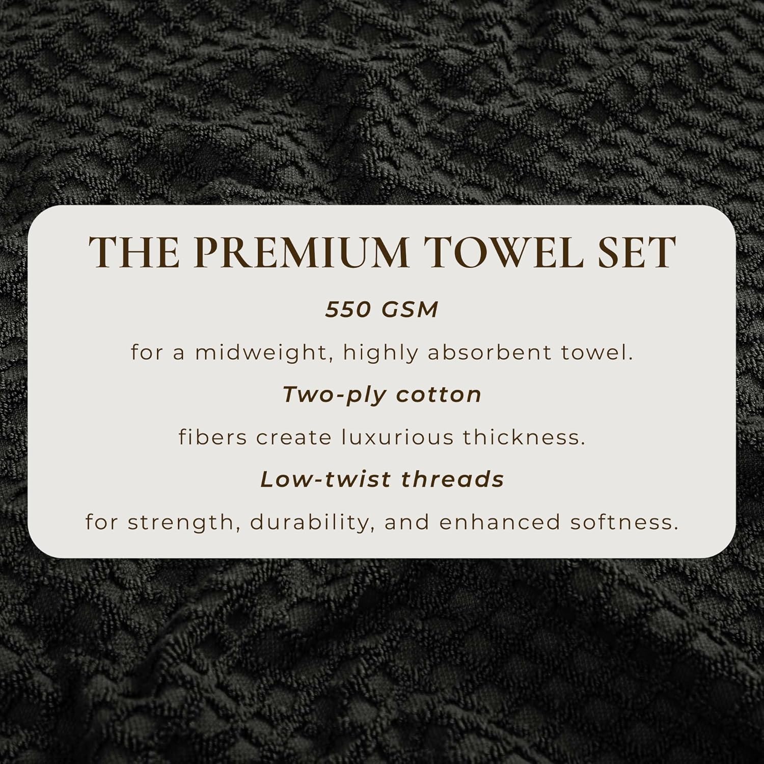 Dark Grey Bath Towel Set - 6 Piece 100 Cotton